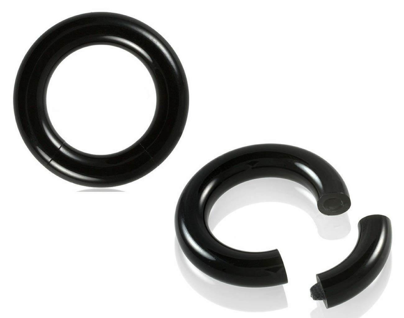 Black Acrylic Seamless Septum Ring - Hypoallergenic Nose Hoop Jewelry for Women & Men - Perfect for Piercing, Goth & Punk Style Fashion Accessories