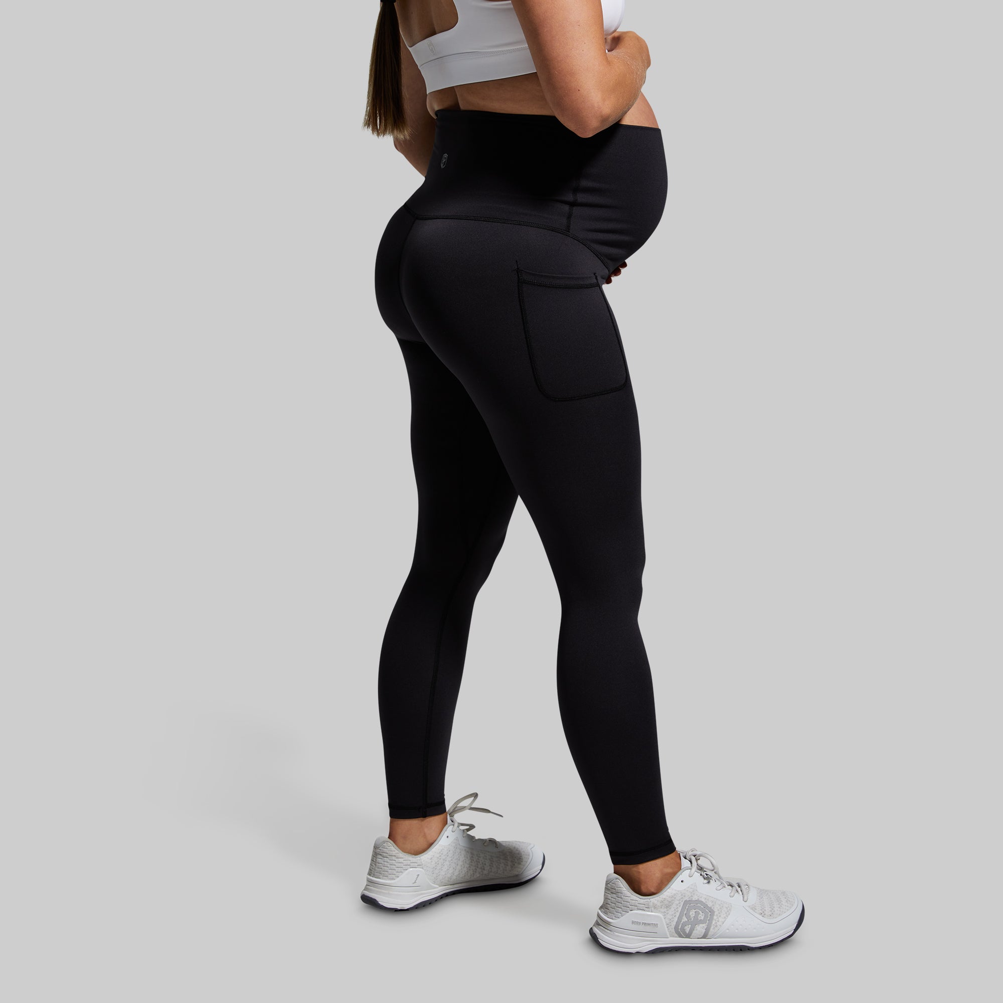Best Maternity Leggings with Pockets - High Waist Stretchy Pregnancy Yoga Pants for Women (Black) - Perfect for Workout, Yoga, and Everyday Comfort
