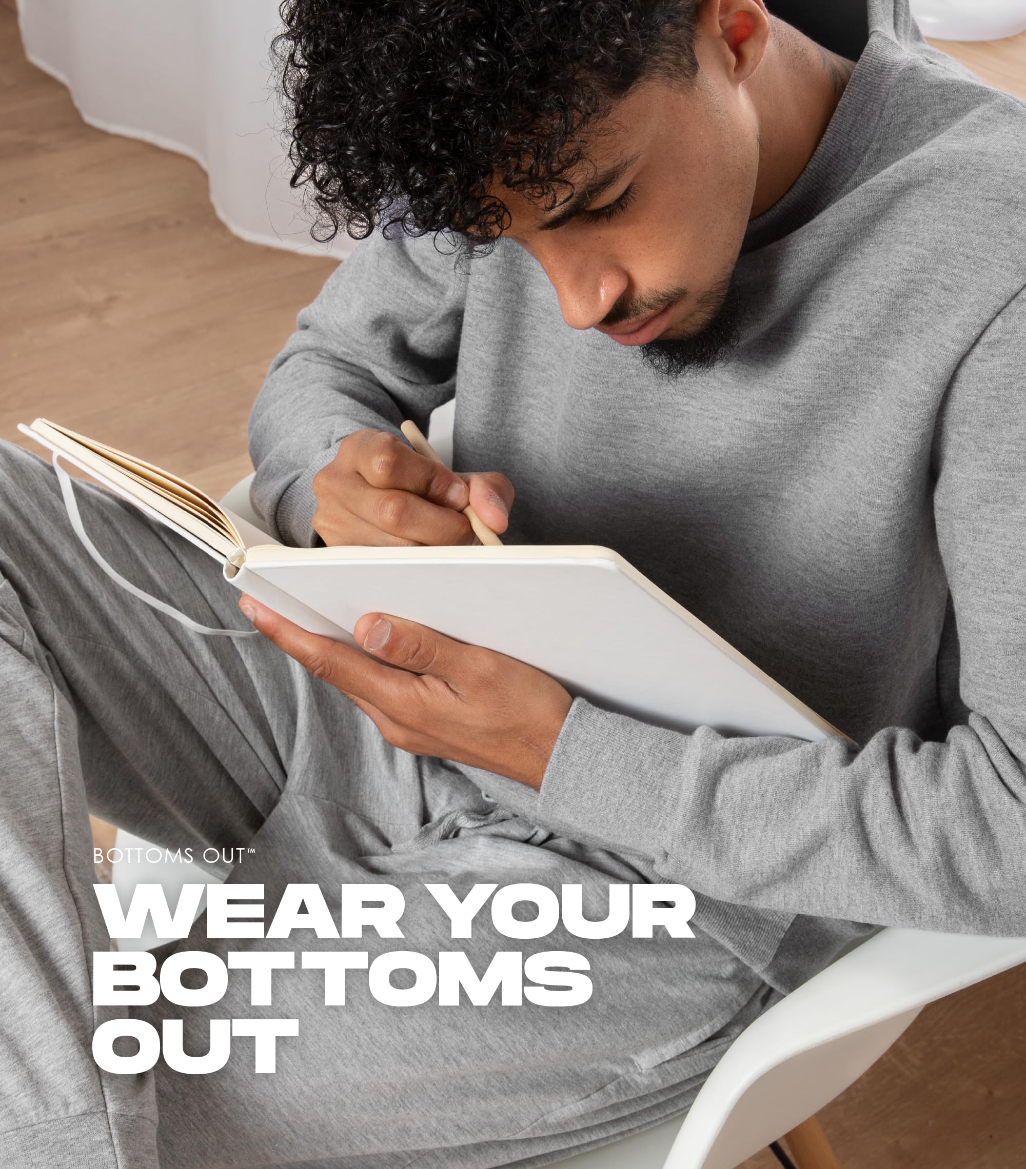 Men's Bottoms Out Knit Jersey Pajama Pants - Soft Lounge Pants with Elastic Waist & Drawstring, Comfortable Sleepwear for Home, Travel & Relaxation