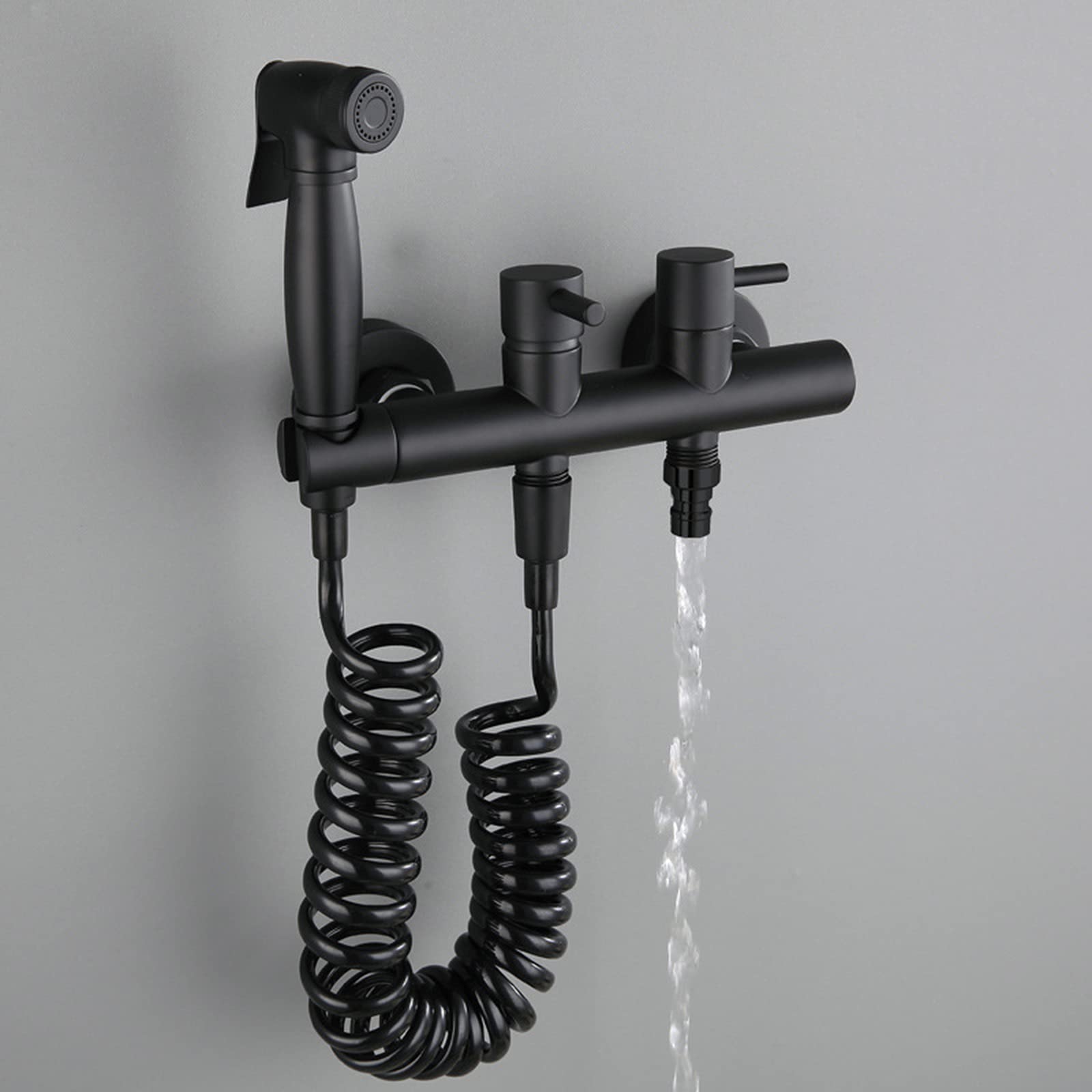 Handheld Toilet Sprayer Kit with Dual Water Outlets - Wall Mounted Bidet Sprayer for Cold & Hot Water - Perfect for Bathroom Hygiene, Baby Care & Pet Cleaning