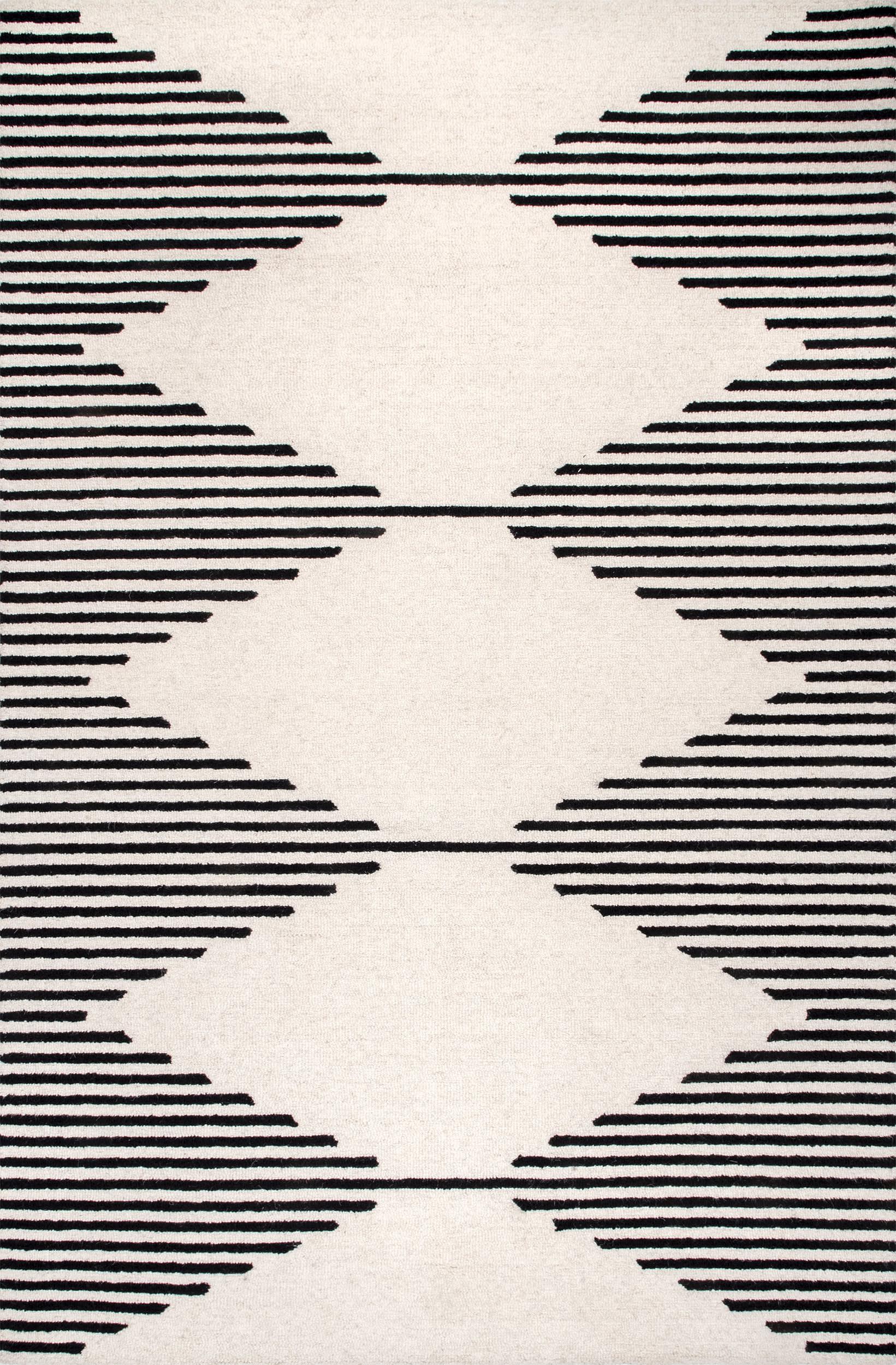 Luxury Diamond Pinstriped Area Rug - Soft Ivory White Modern Carpet for Living Room, Bedroom & Office Decor - Home & Office Floor Covering