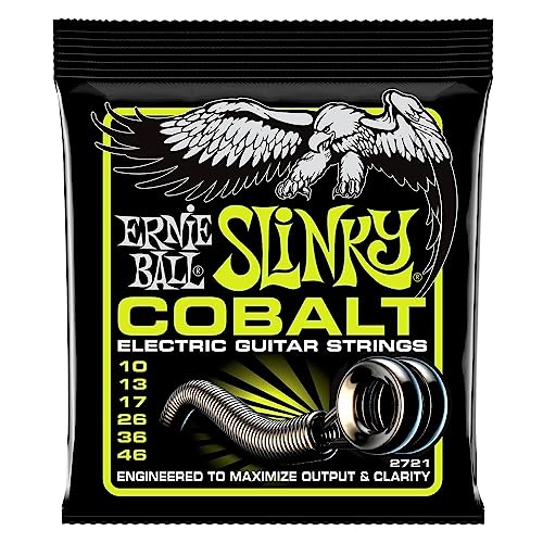 Ernie Ball Regular Slinky Cobalt Electric Guitar Strings 10-46 Gauge (P02721) - Premium Nickel-Plated Steel for Bright Tone & Longevity - Perfect for Rock, Blues & Studio Recording