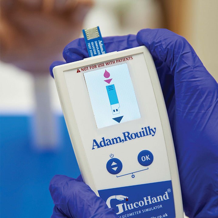 GlucoHand® Digital Blood Glucose Monitor Simulator Kit - Accurate Diabetes Testing for Home & Travel Use