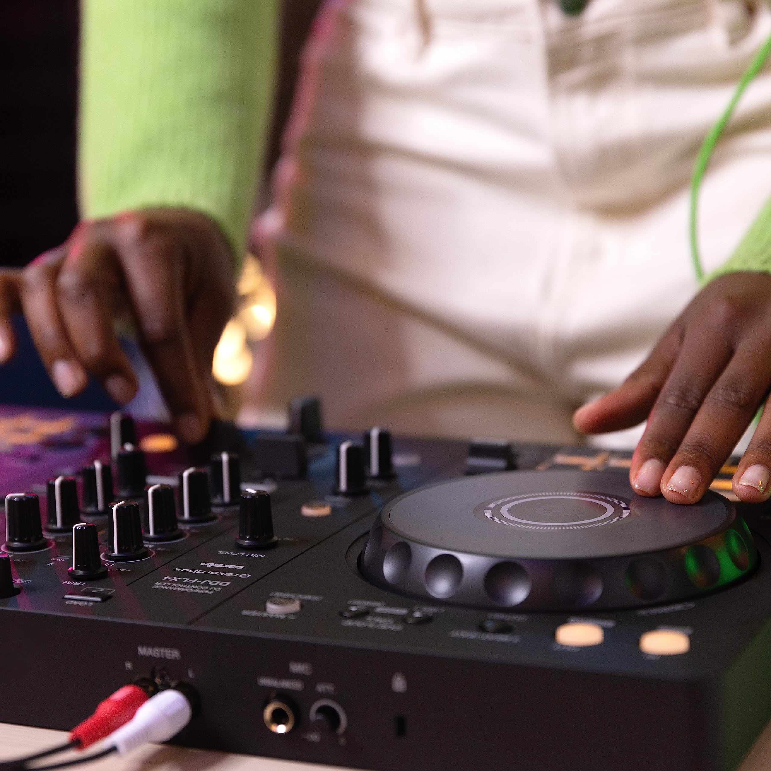 Pioneer DJ DDJ-FLX4 2-Deck Professional DJ Controller - Compatible with rekordbox & Serato DJ Software (Graphite) - Perfect for Home Studios, Clubs & Live Performances
