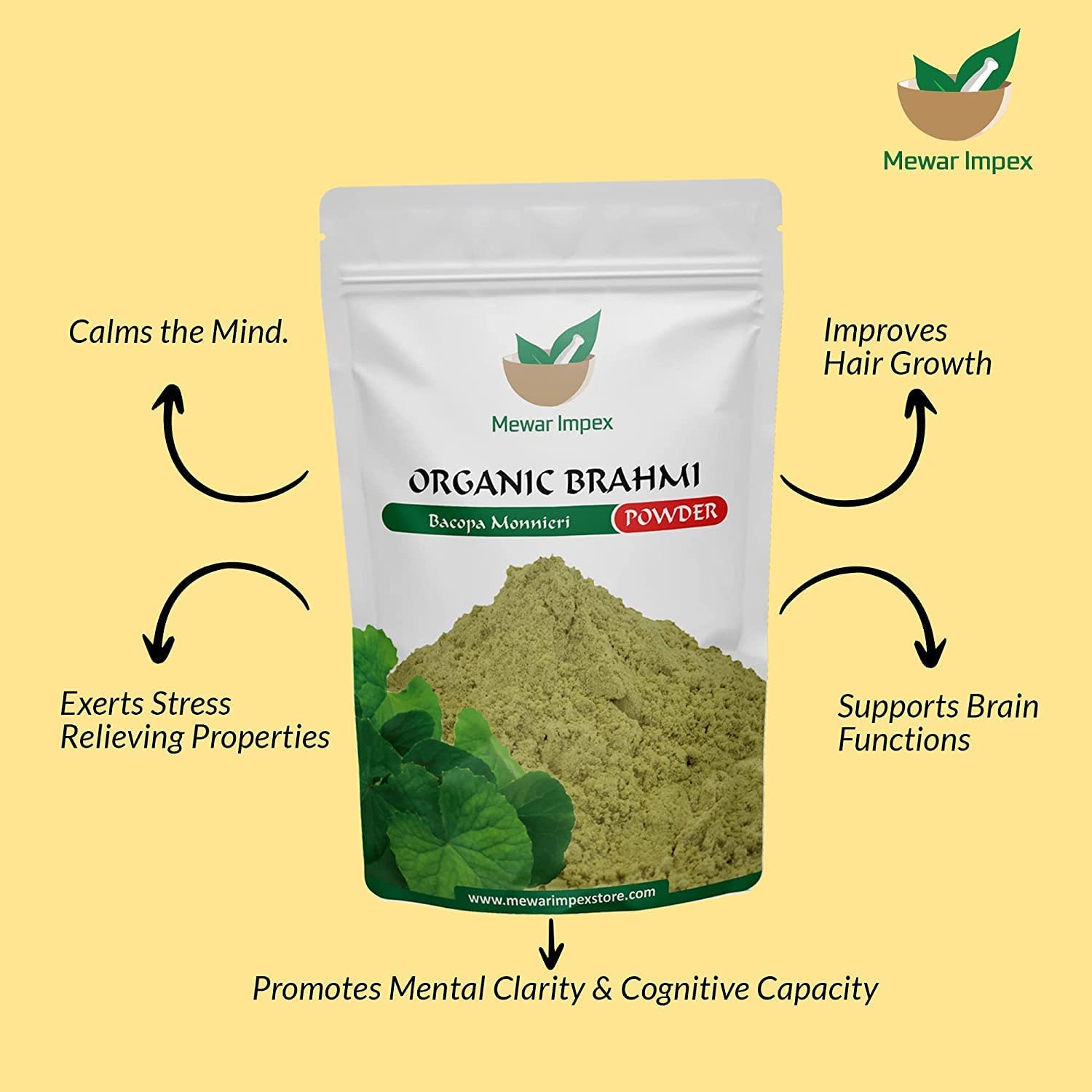 Brahmi Powder 900g | Gotu Kola | Centella Asiatica | Vallarai Leaves | Natural Hair Growth & Skin Care Supplement | Bacopa Monnieri for Hair Cleanser | Promotes Healthy Hair & Glowing Skin | Perfect for Ayurvedic Hair Treatments & Daily Skincare Routine