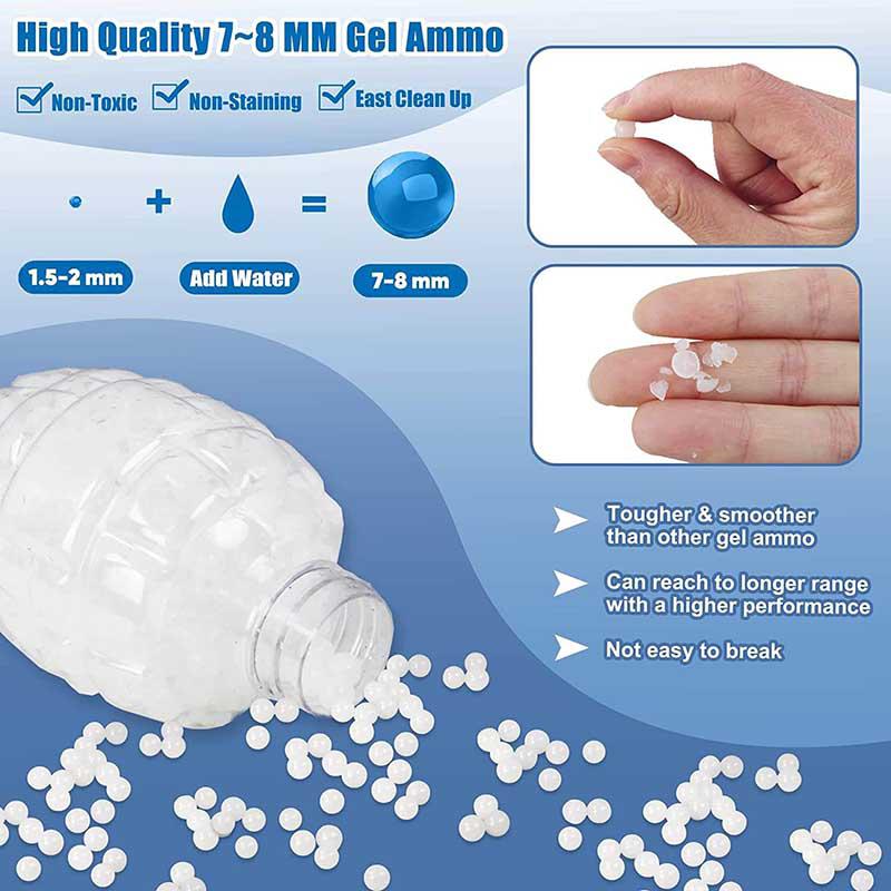 Premium 7-8mm Milky White Hardened Gel Balls for Gel Blaster & Airsoft - High-Performance Water Beads for Outdoor Shooting Games & Tactical Training