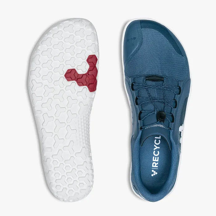 Vivobarefoot Women's Primus Trail II FG Barefoot Shoes - Deep Sea Blue & White | Minimalist Trail Running & Hiking Shoes for Natural Movement