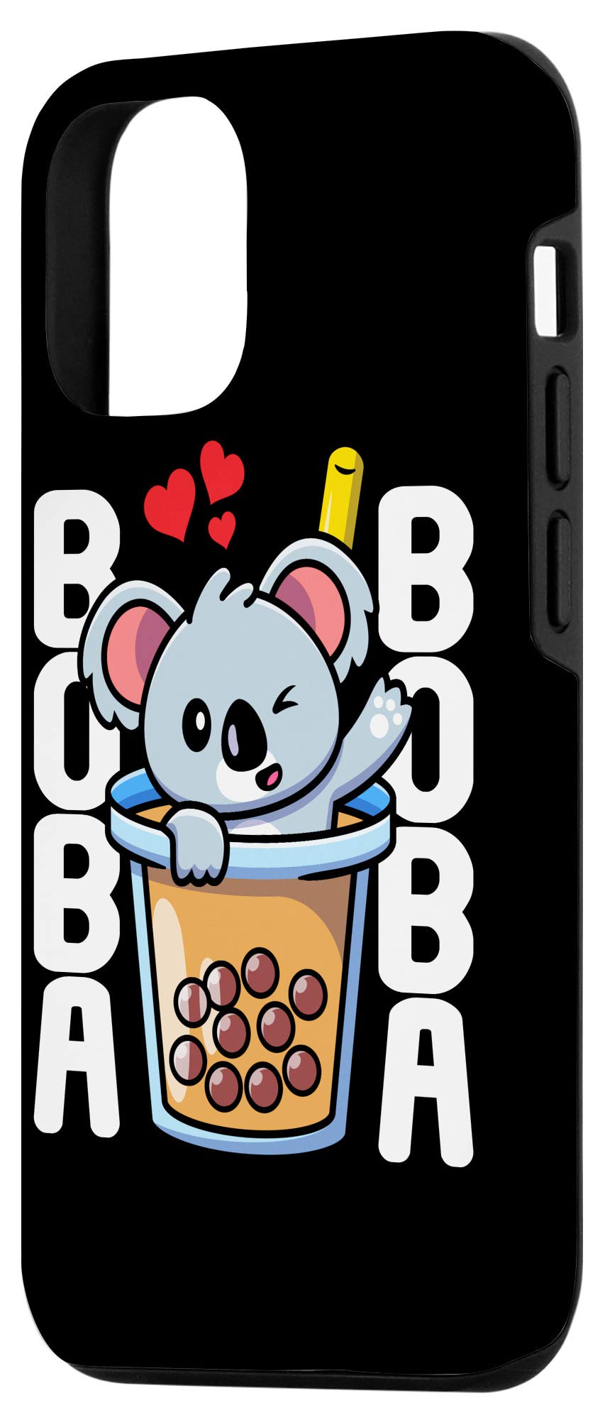 Cute Koala Bear Bubble Tea Phone Case for iPhone 12/12 Pro - Kawaii Boba Drink Protective Cover - Perfect for Tea Lovers & Coffee Shop Outings