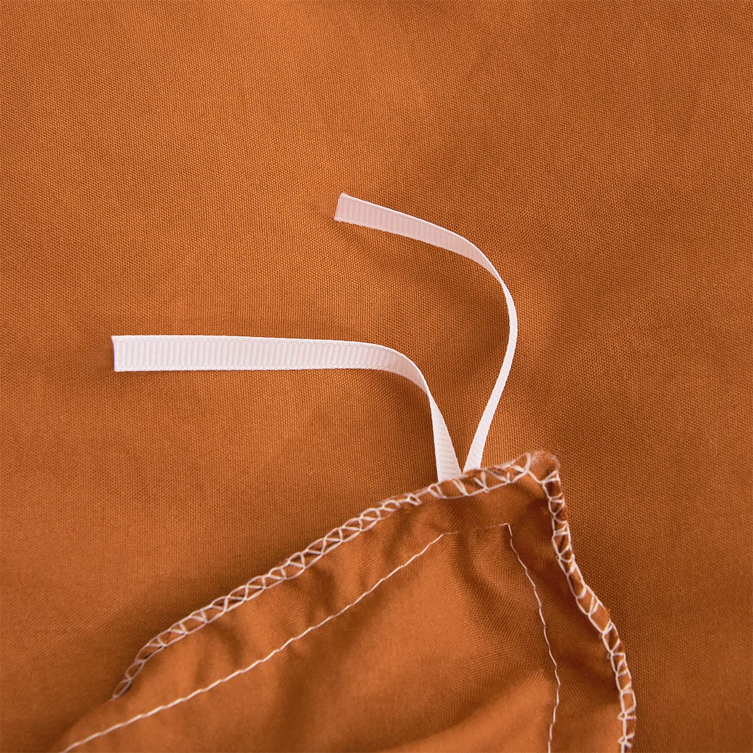 Terracotta Orange Boho Chic King Size Duvet Cover - 100% Washed Microfiber, Lightweight All-Season Farmhouse Bedding with Tufted Tassel Fringe | Perfect for Master Bedroom, Guest Room & Bohemian Home Decor