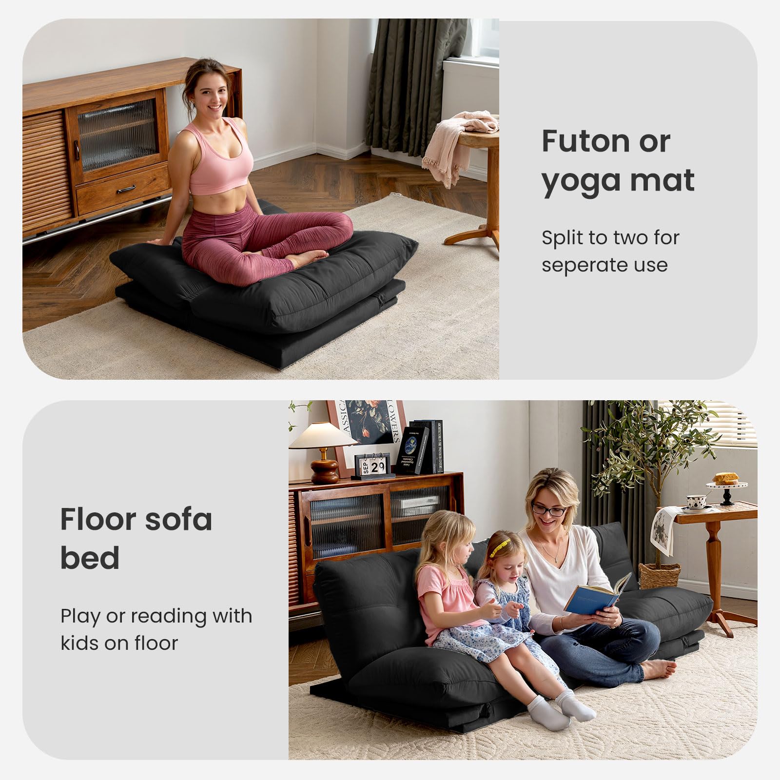 Velvet Convertible Futon Sofa Bed - 71