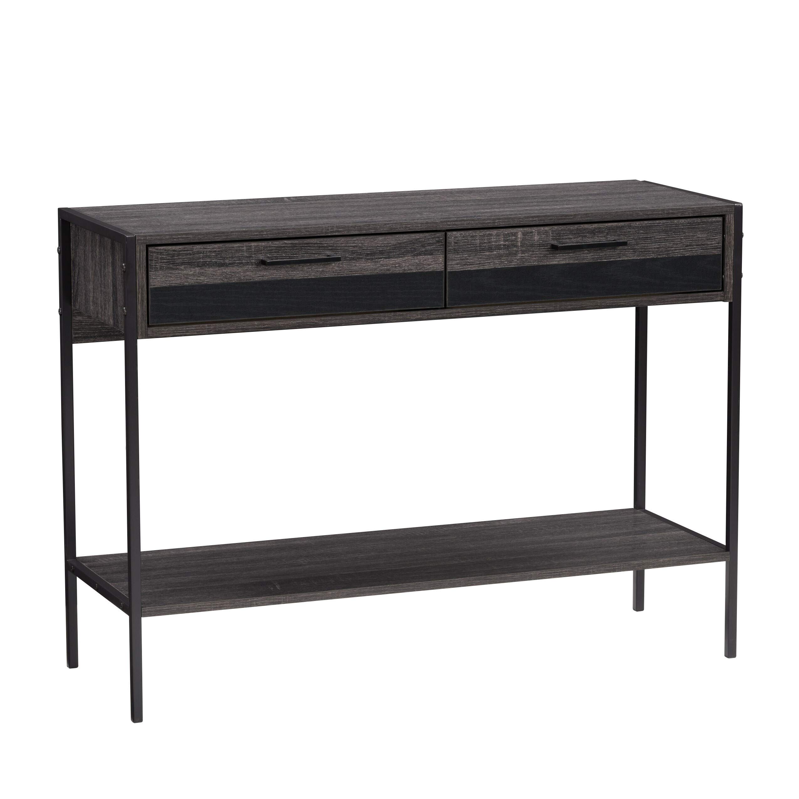 Distressed Carbon Gray Entryway Table - Rustic Wood Console Table for Hallway, Living Room & Foyer - Perfect for Storage & Home Decor