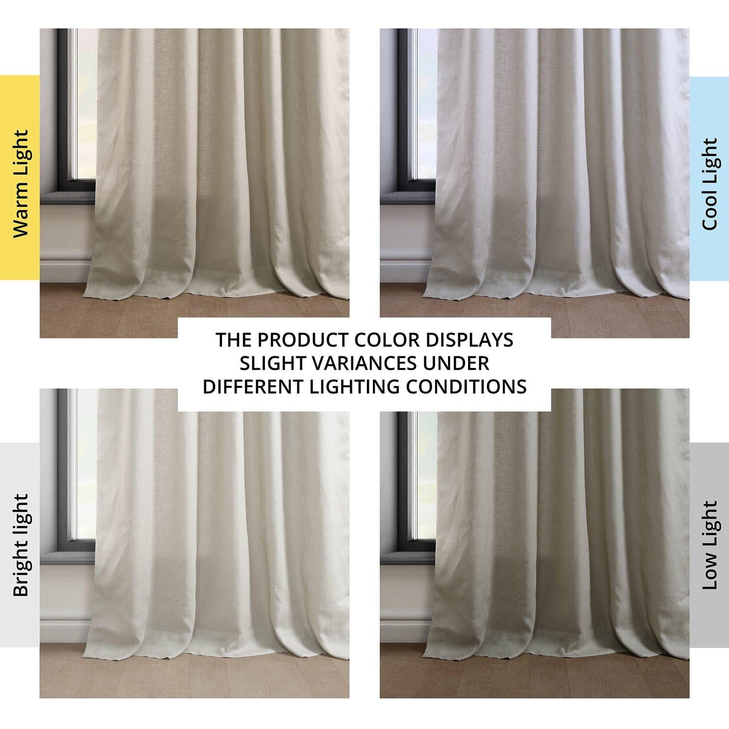 Light Birch Euro Linen Blackout Curtains for Bedroom - Thermal Insulated Window Drapes for Living Room & Nursery - Noise Reducing & Light Blocking Home Decor