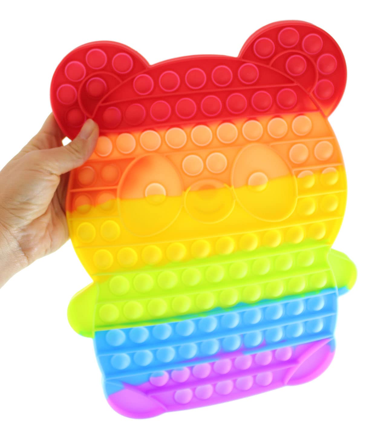 Jumbo Panda Animal Theme Bubble Pop Fidget Toy - Cute Silicone Push Poke Sensory Stress Relief Toy for Kids & Adults - Perfect for Anxiety Relief, ADHD, Autism & Classroom Focus - Fun Bubble Popper Game for Home, Office & Travel