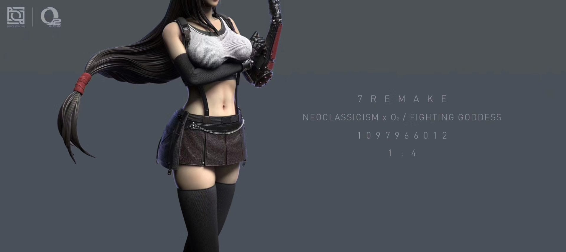 Neoclassicism x O2 Fighting Goddess Tifa Action Figure - Collectible Anime Statue for Final Fantasy VII Fans | Perfect for Home Display, Gaming Room Decor, and Anime Collections