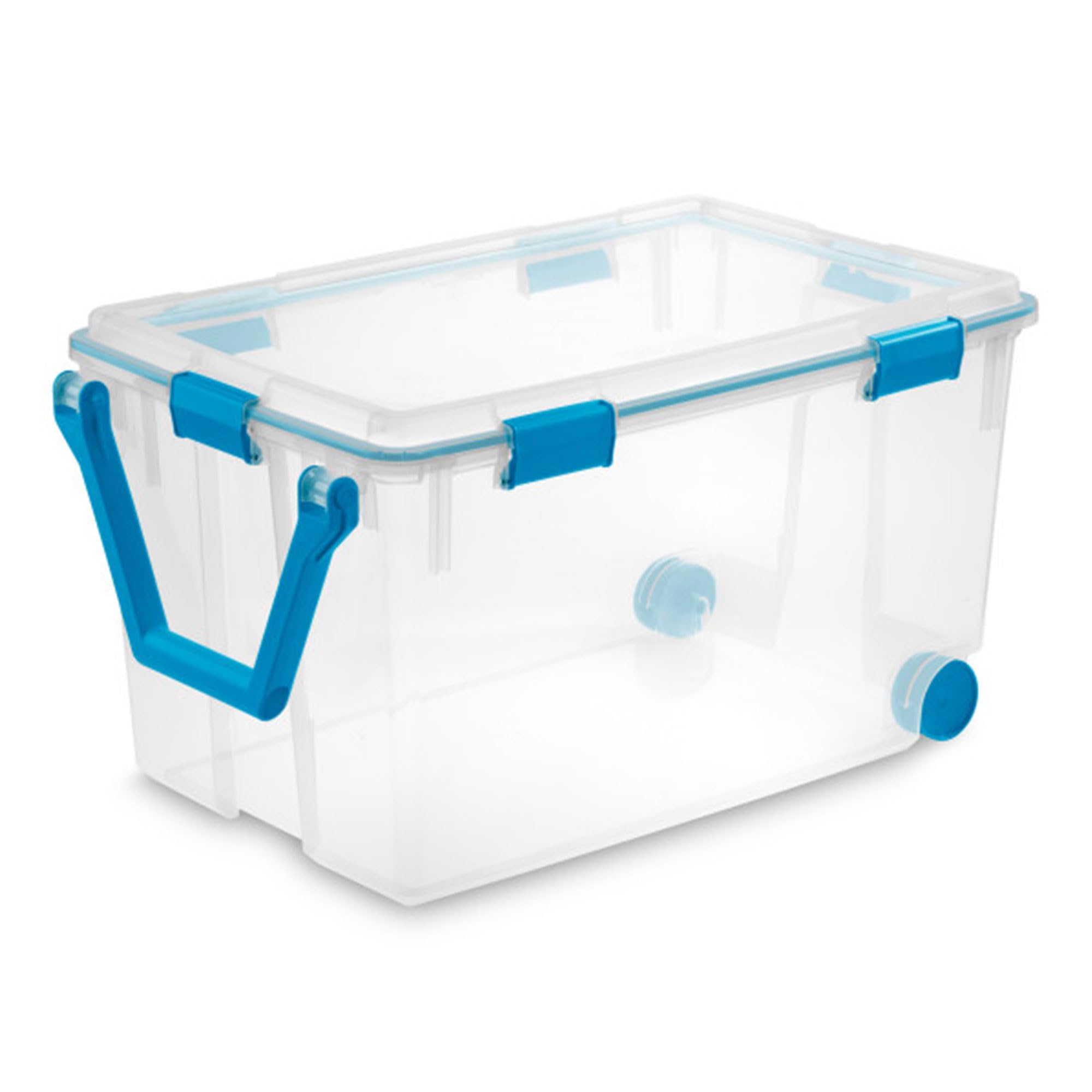 Sterilite 6-Pack 120 Quart Weatherproof Storage Bins with Latching Lids & Wheels - Heavy Duty Watertight Containers for Home Organization, Garage, Camping & Outdoor Gear Storage