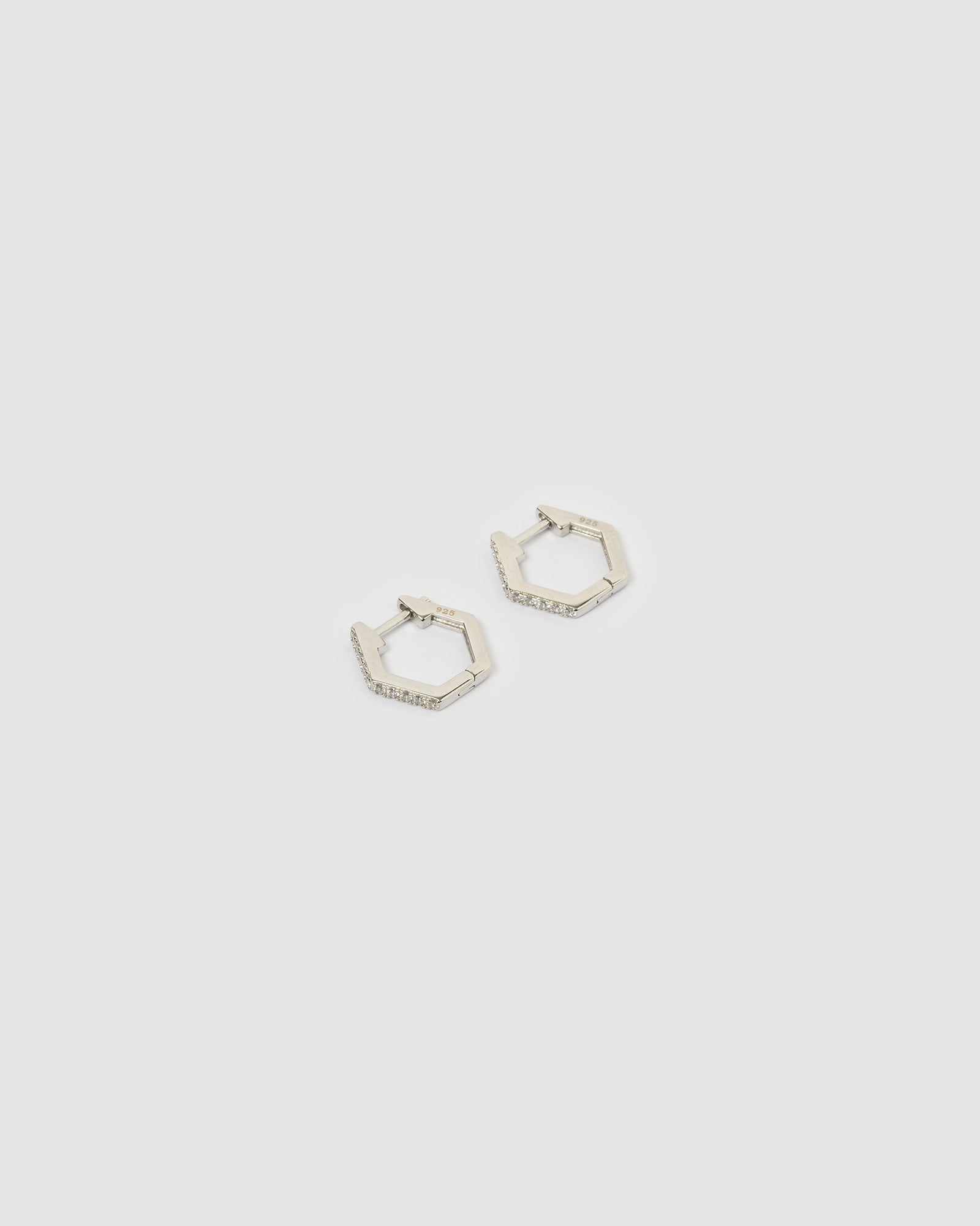 Izoa Geo Huggie Earrings - Sterling Silver Minimalist Hoop Earrings for Women, Perfect for Everyday Wear & Special Occasions