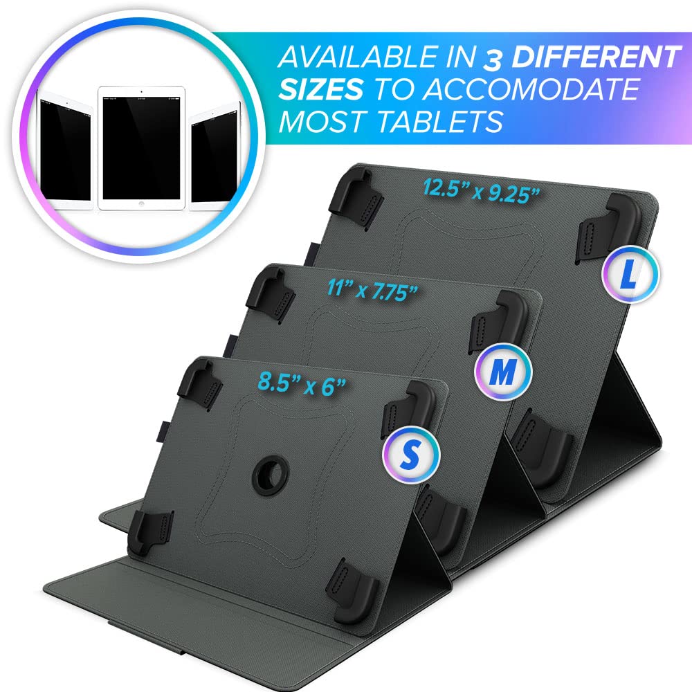 DefenderShield EMF Protection Tablet Case – Universal Fit for iPad & Tablets with 360° Kickstand, Secure Grip & Radiation Blocking – Durable Cover for Home, Office & Travel Use (Large)