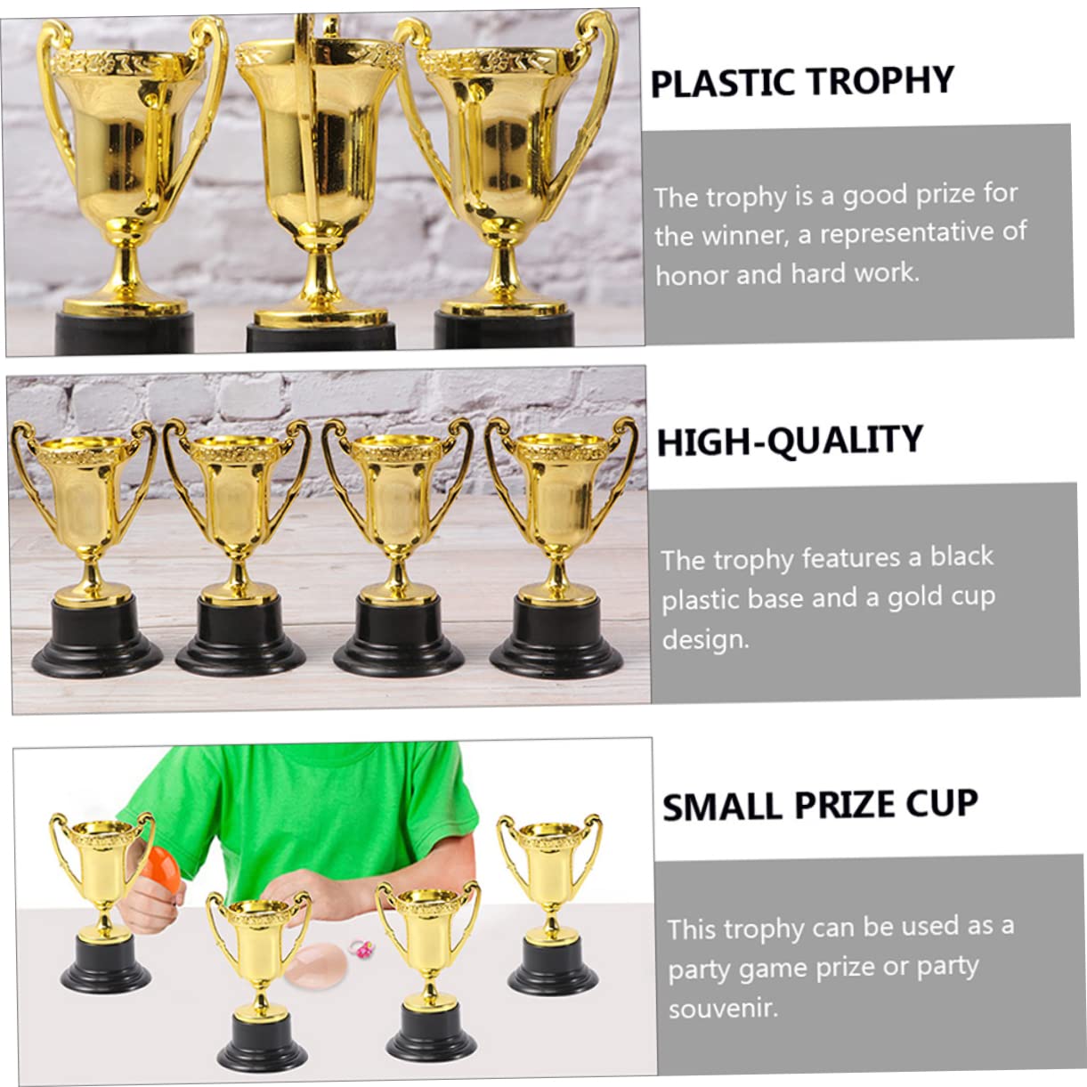 Anneome 40-Piece Kids Trophy Set - Mini Cup Trophies, Awards & Prizes for Children - Reusable Sports & Academic Achievement Trophies - Perfect for School, Sports, and Classroom Rewards