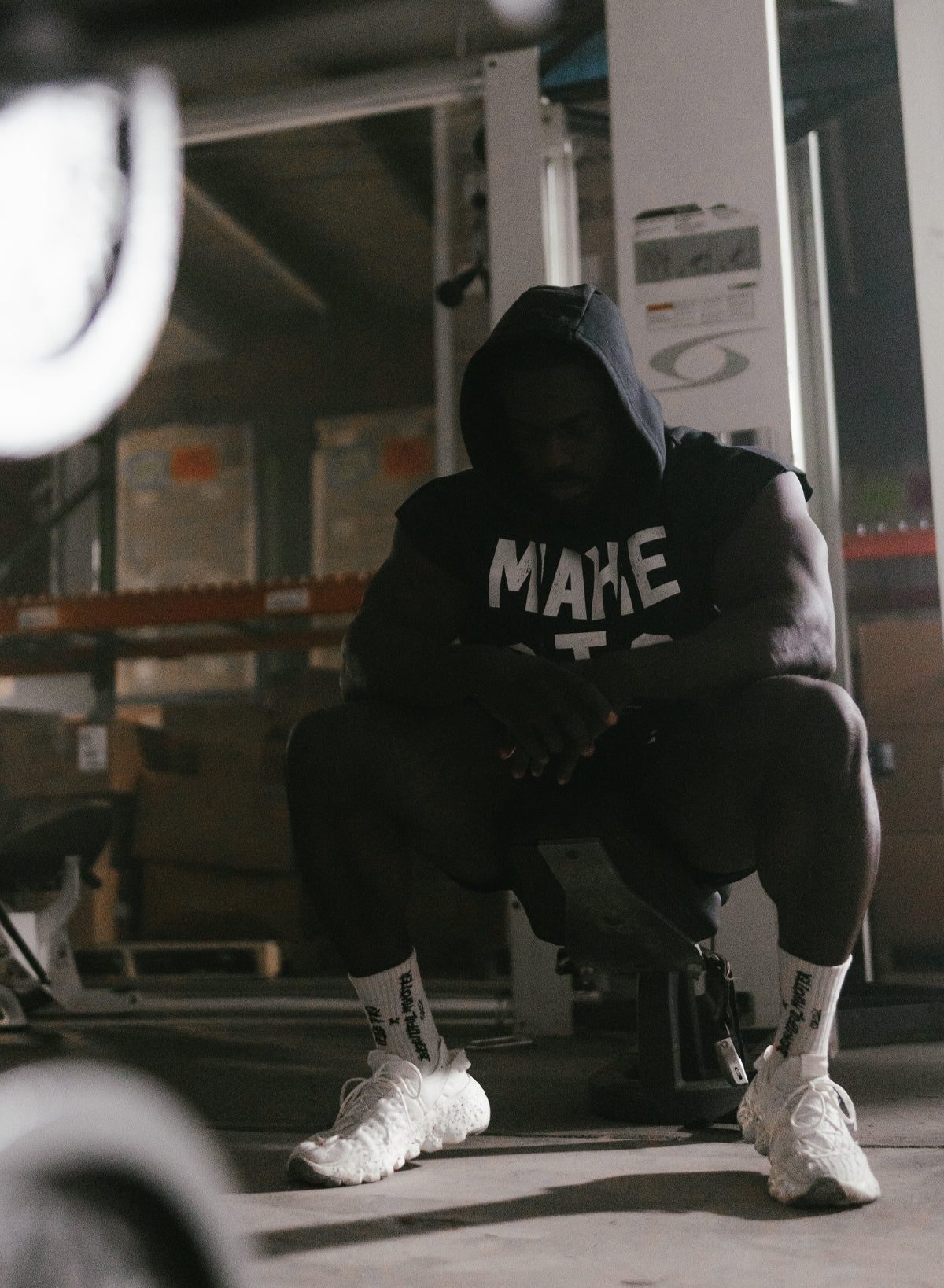 MAKE HISTORY Sleeveless Hoodie for Men & Women - Black Zip Up Vest for Gym, Running & Casual Wear