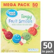 Great Value Tangy Fruit Smiles Gummy Candy, 45 Oz (Pack of 2) - Bulk Sweet Treats for Parties, Snacks & Family Movie Nights