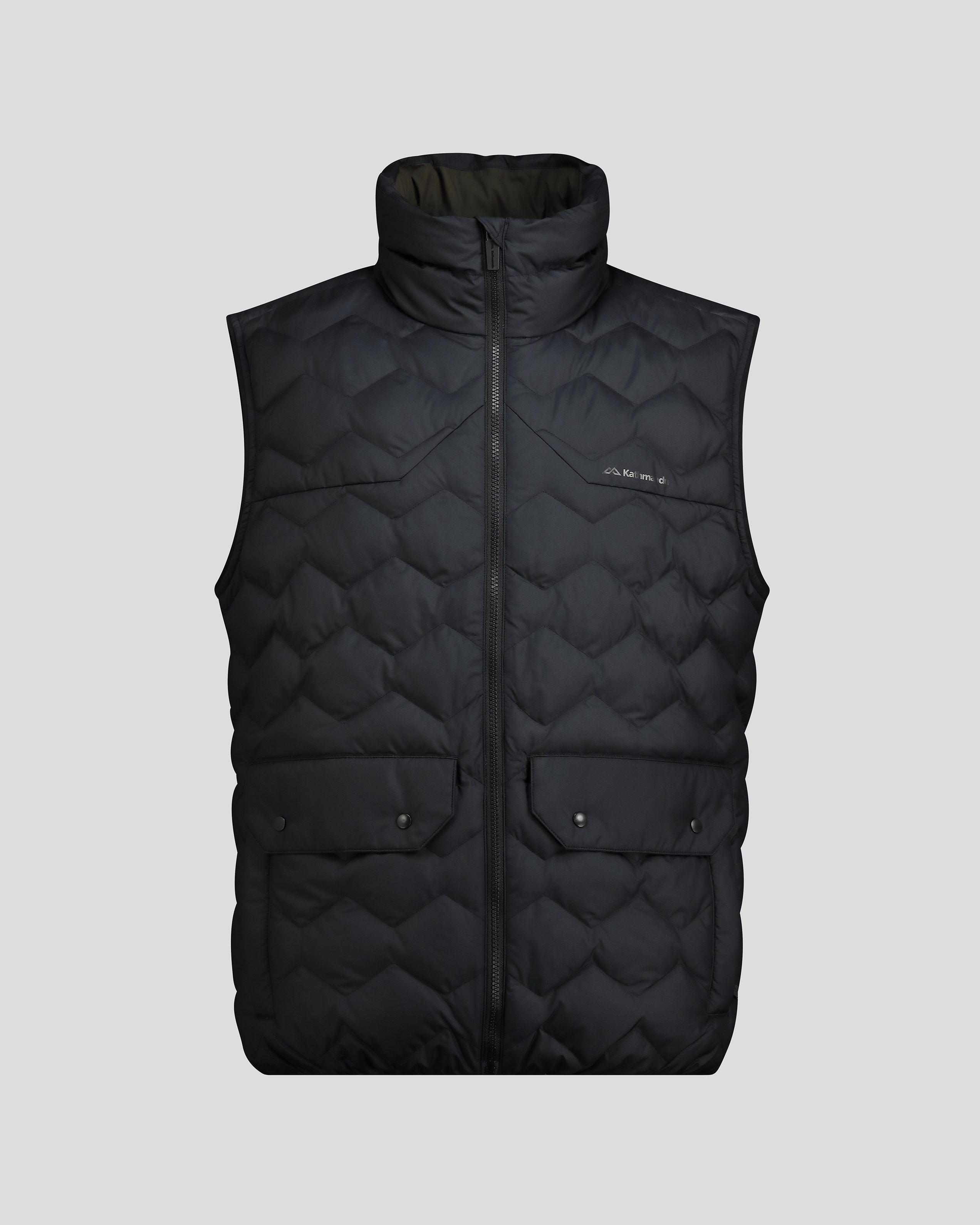 Men's Lightweight Down Vest - Black Stingray Color for Outdoor Activities & Casual Wear
