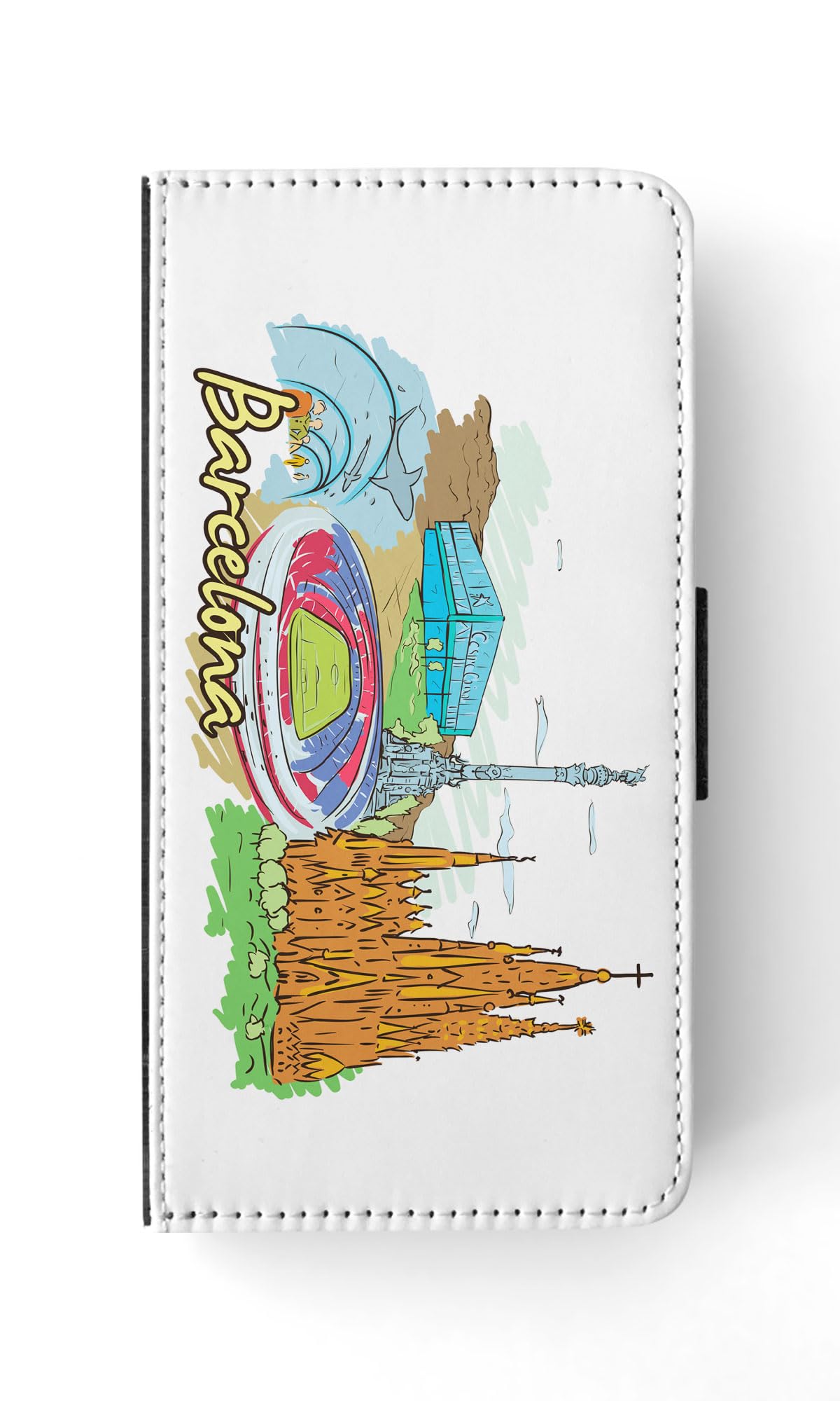 Foxercases Barcelona Spain Flip Wallet Phone Case for Samsung Galaxy S23 - Slim Protective Cover with Card Slots & Kickstand for Daily Use & Travel