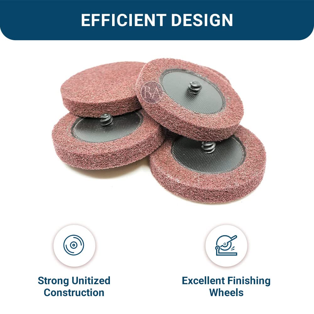 Benchmark Abrasives 3 Inch Sanding Discs - 5 Pack Quick Change Aluminum Oxide Surface Preparation Wheels for Drill & Die Grinder, Paint Stripper & Polishing (Maroon, Fine Grit) - Perfect for Woodworking, Metal Finishing & DIY Home Projects