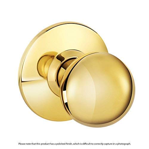 Lawrence Commercial Grade 2 Cylindrical Door Knob Lock - Polished Brass Finish, No Keys, Passage Function, UL Certified (Model LH5301OB) - Ideal for Office Buildings, Schools & High-Traffic Areas