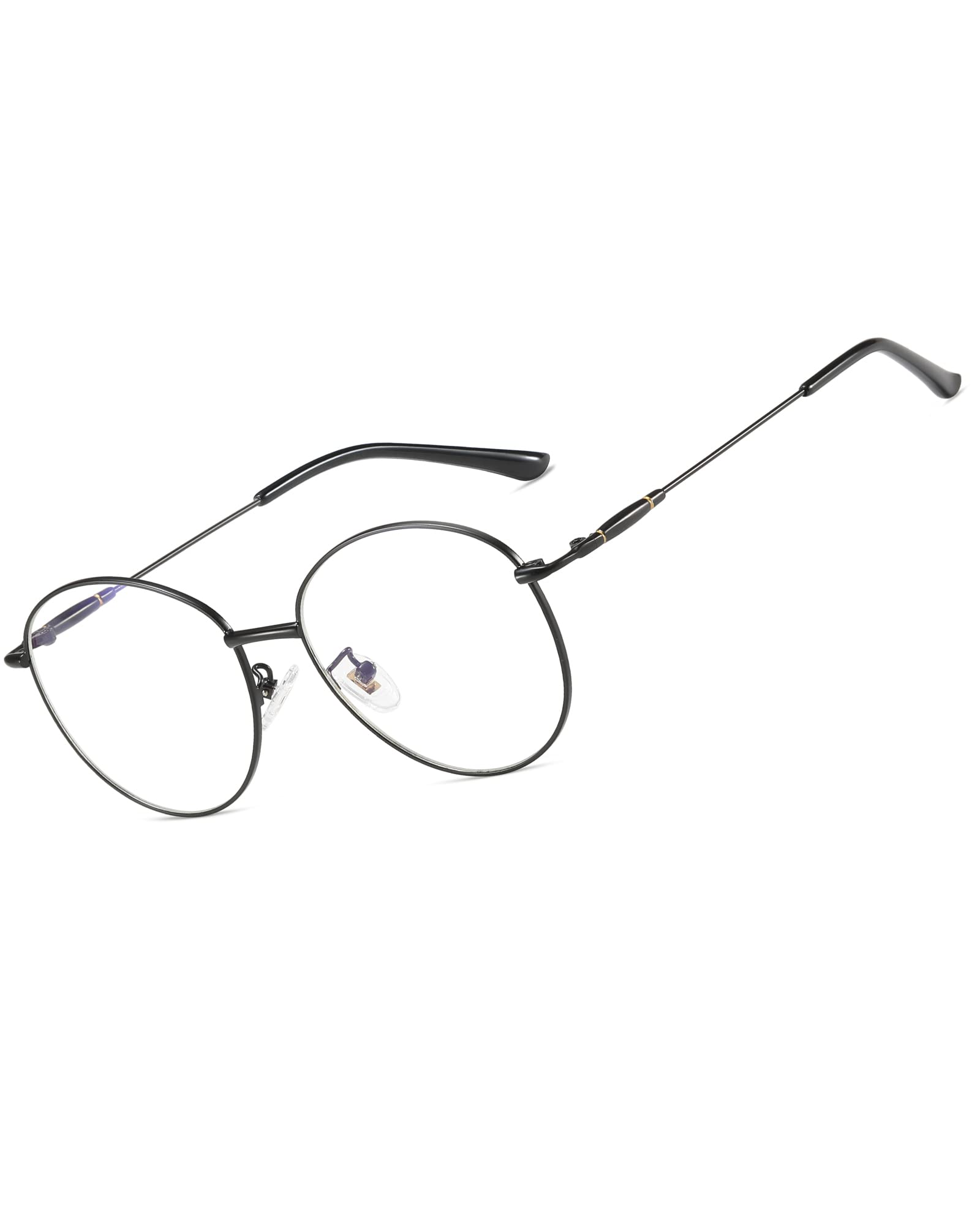 Blue Light Blocking Glasses Round Frame 6089 - Anti Eye Strain for Computer, Reading, Gaming, TV & Phone Use - Reduce Digital Fatigue for Work, Study & Screen Time