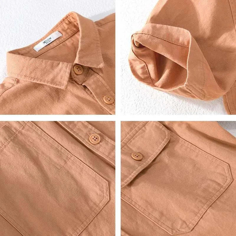 Premium Men's Short Sleeve Summer Shirt - Breathable Cotton Casual T-Shirt for Outdoor Activities, Travel & Daily Wear