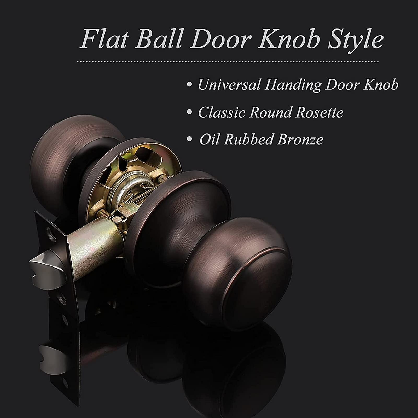 10 Pack Probrico Interior Door Knobs - Keyless Passage Function for Closet & Hallway - Oil Rubbed Bronze Finish - Perfect for Bedrooms, Bathrooms & Office Doors