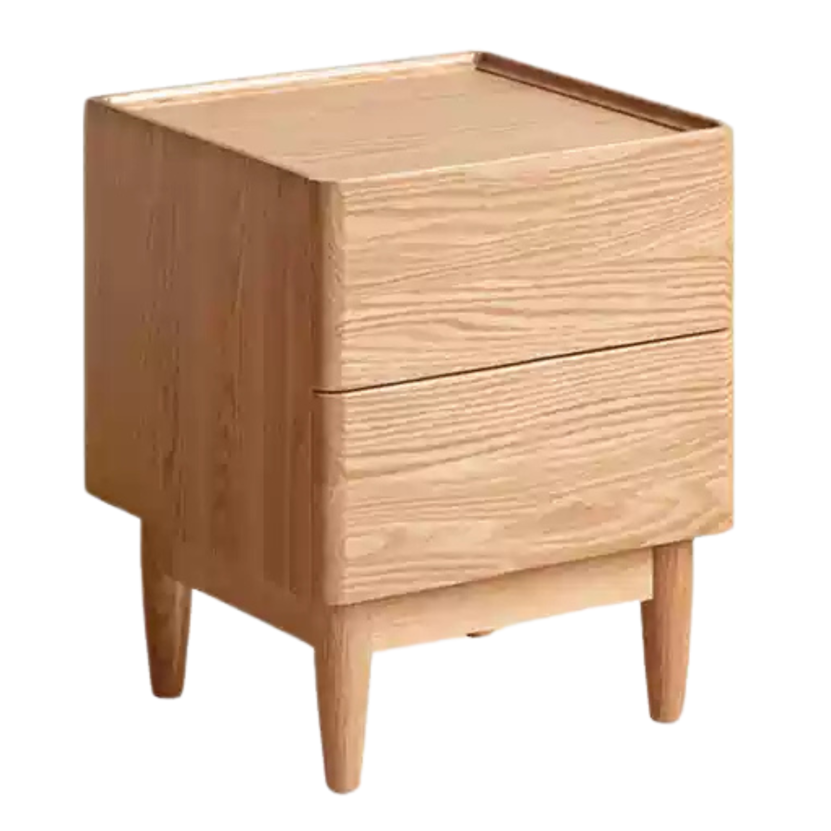 Oak Solid Wood Smart Nightstand with Wireless Charger, USB Ports & Built-in Lamp - Perfect for Bedroom, Living Room & Office