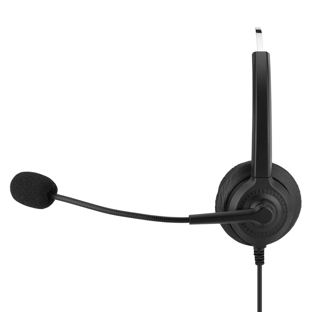 2.5mm Telephone Headset with 360° Lossless Sound - Call Center Headphones with Noise Cancelling Earmuffs for Office, Computer & Phone (3.5mm Straight Plug) - Perfect for Customer Service, Remote Work & Business Calls