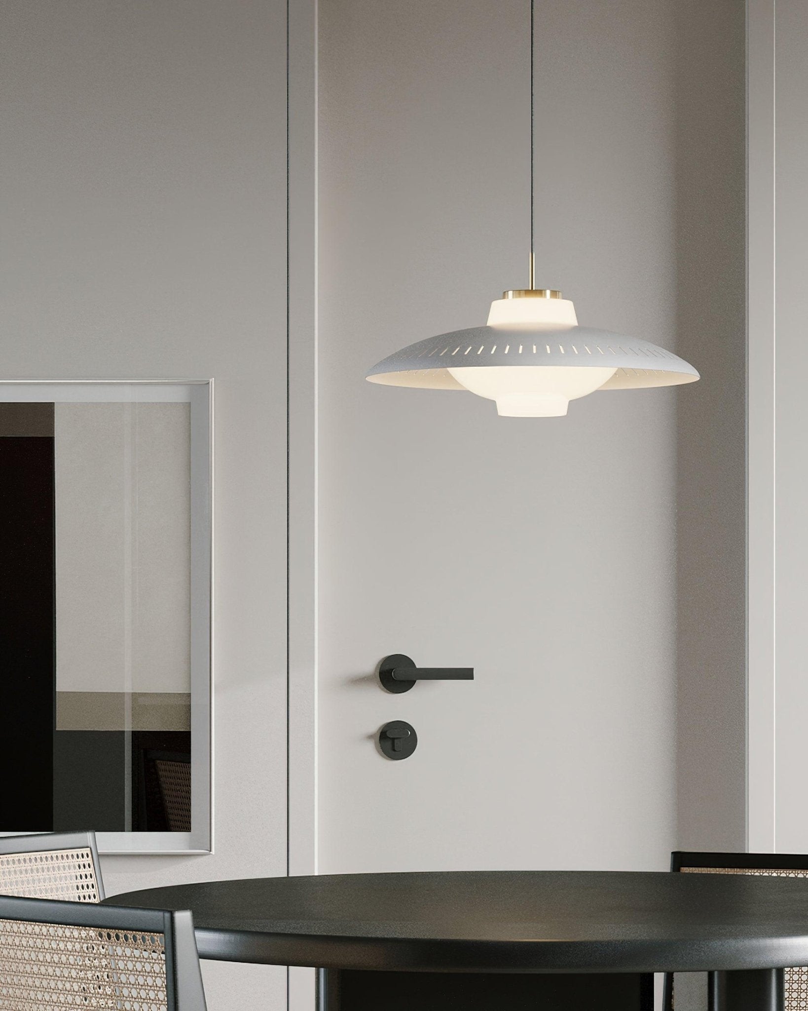 Alien Frisbee Pendant Light - Modern UFO-Inspired Hanging Lamp for Living Room, Bedroom & Dining Room Decor