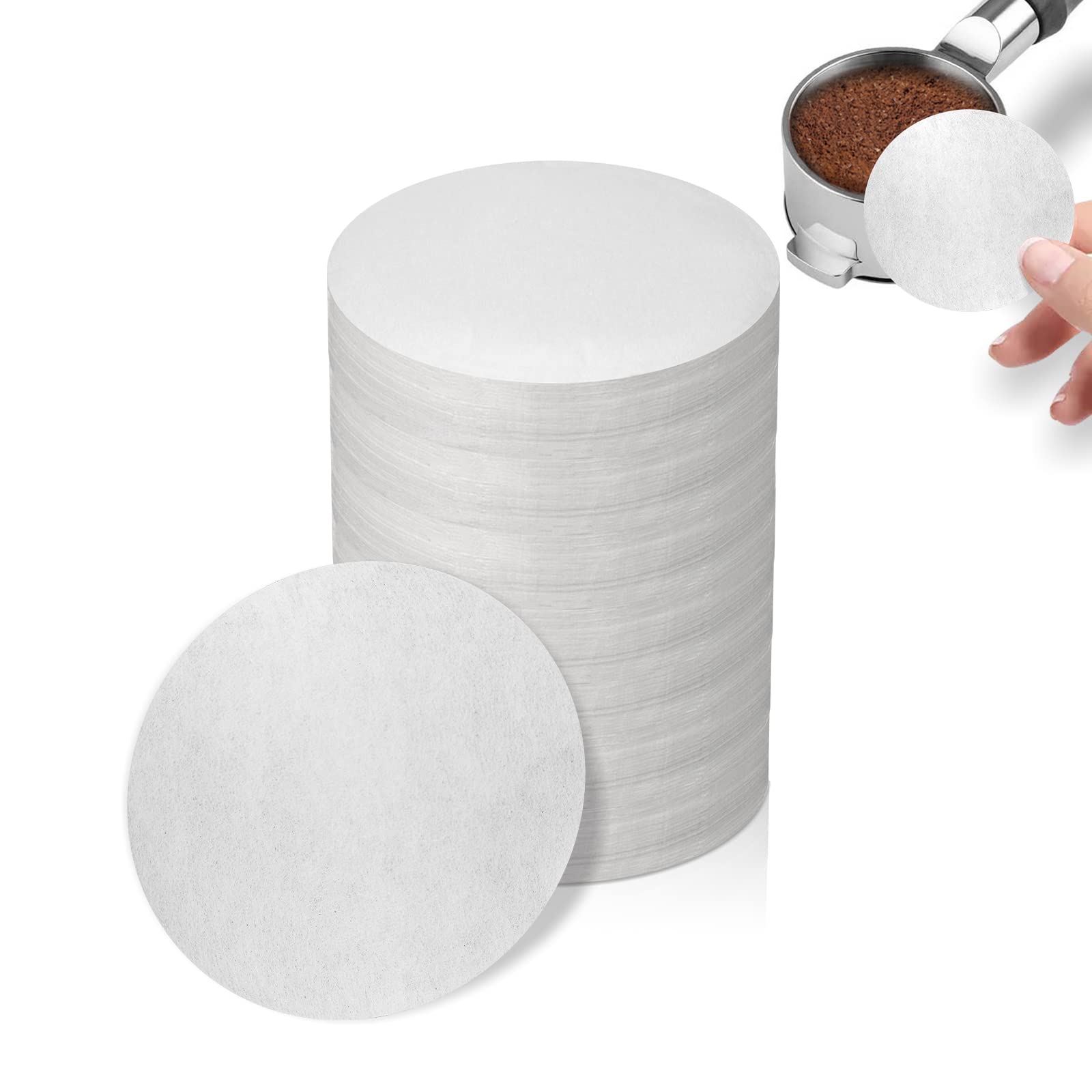 500 Pcs 54mm Unbleached Coffee Paper Filters for Espresso Machines - Compatible with Breville Barista, Mr. Coffee & More - Perfect for Home Baristas & Coffee Shops - Ideal for Espresso, Latte & Cappuccino Brewing