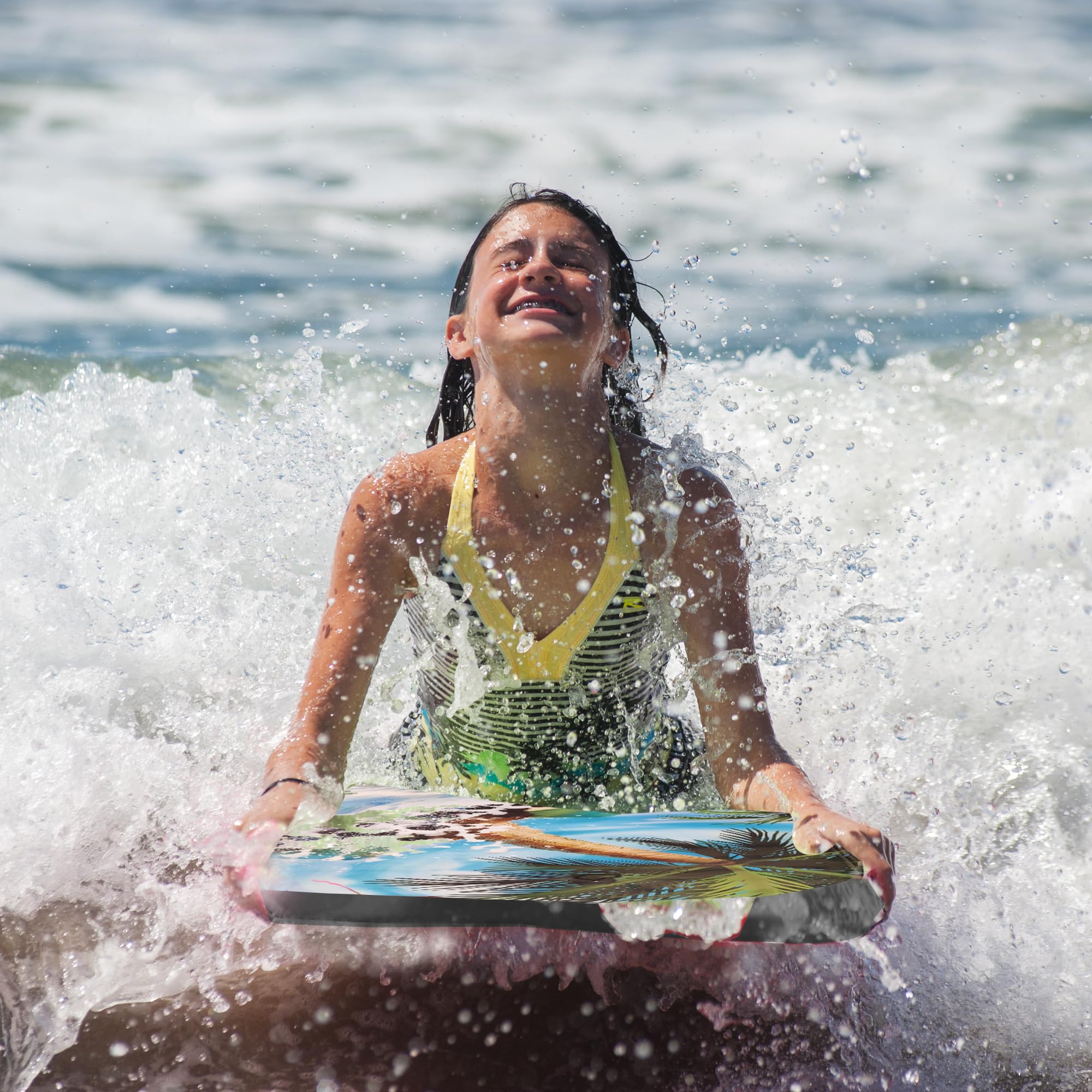 **Premium Lightweight & Durable Boogie Board for Adults - Perfect for Beach Surfing with Leash & Slick Bottom - Ideal for Waves, Bodyboarding & Water Sports**