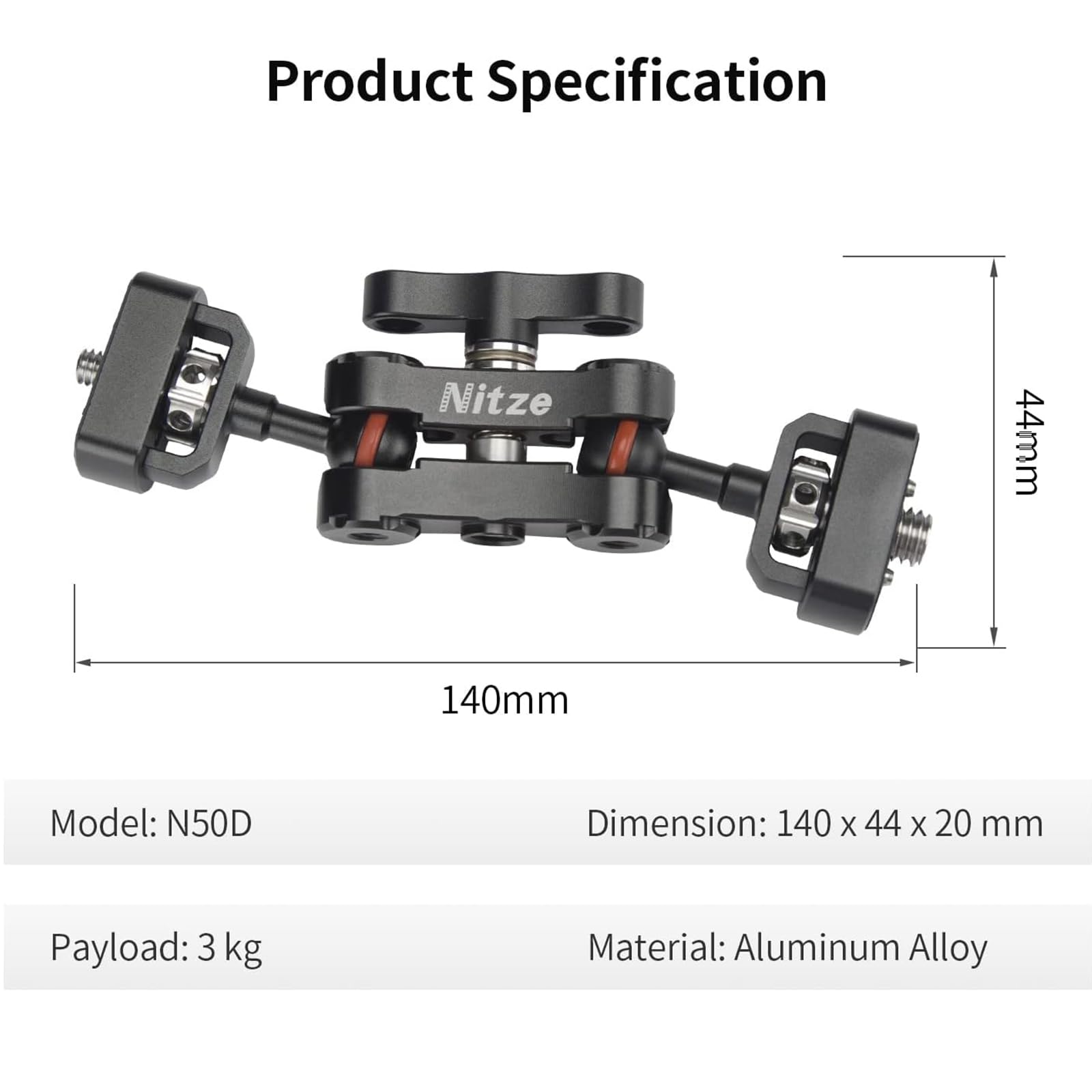 Nitze Articulating Magic Arm - Heavy Duty Camera Mount with 3/8