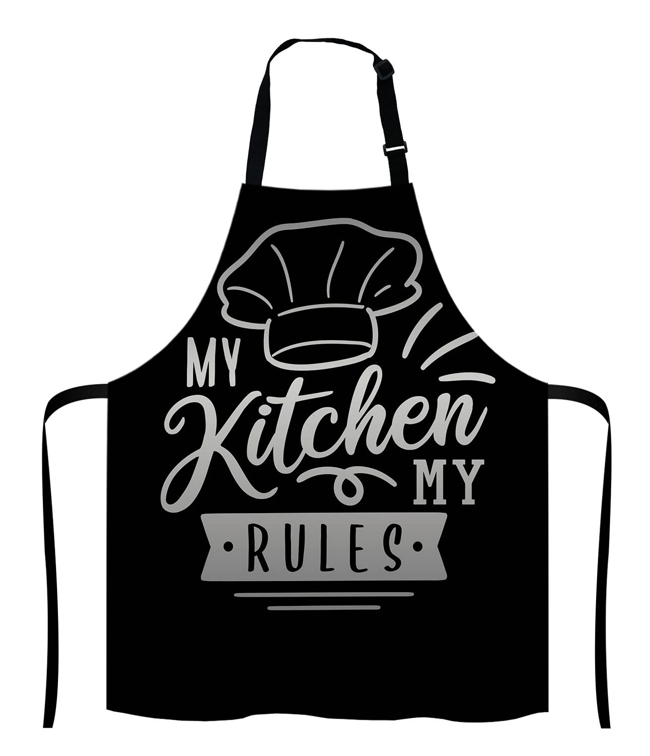 Lefolen Adjustable Bib Apron for Men & Women - My Kitchen My Rules, Perfect for Cooking, Baking, Gardening & Outdoor BBQ