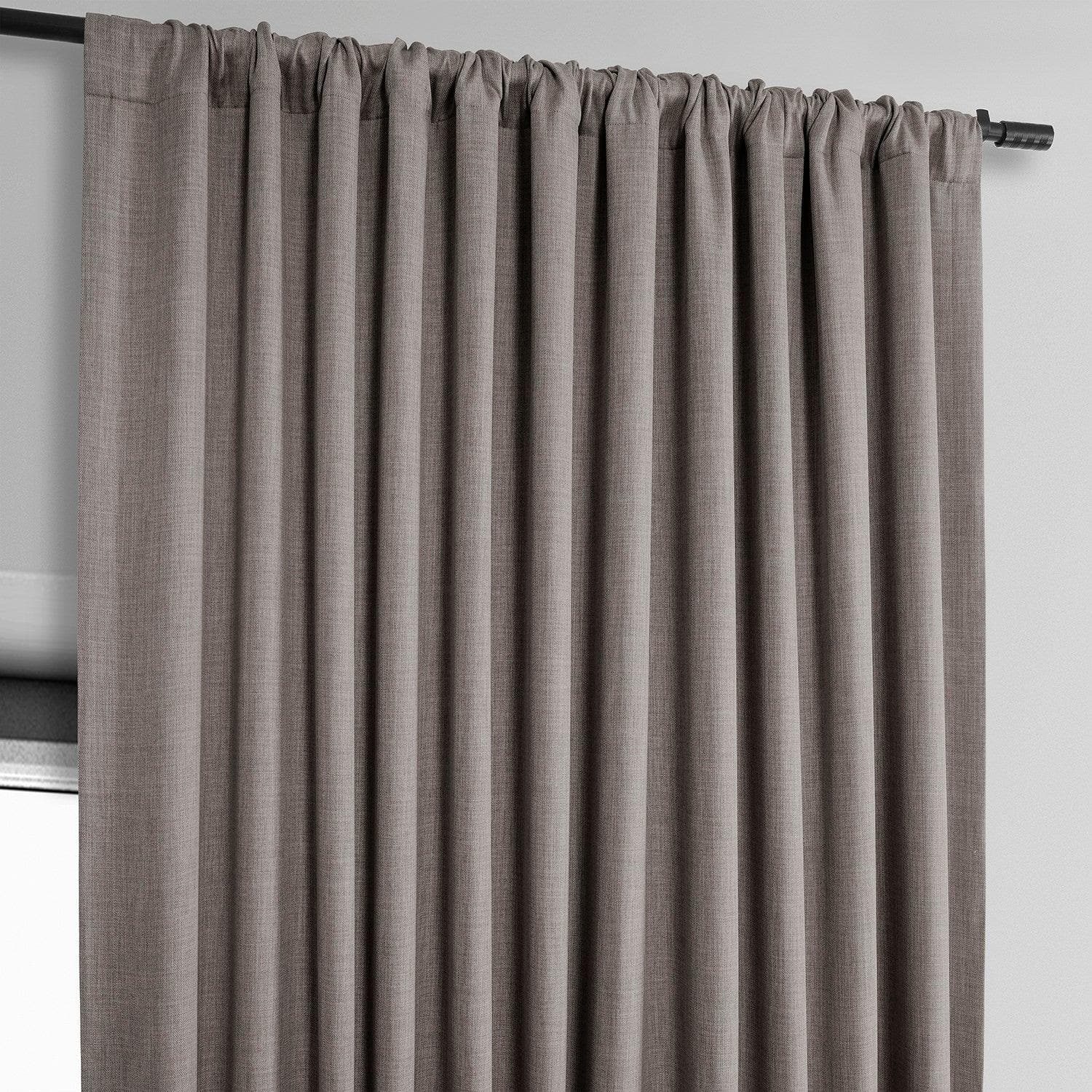 Extra Wide Textured Faux Linen Blackout Curtains - Thermal Insulated Window Drapes for Bedroom & Living Room (Mink Color, Room Darkening)