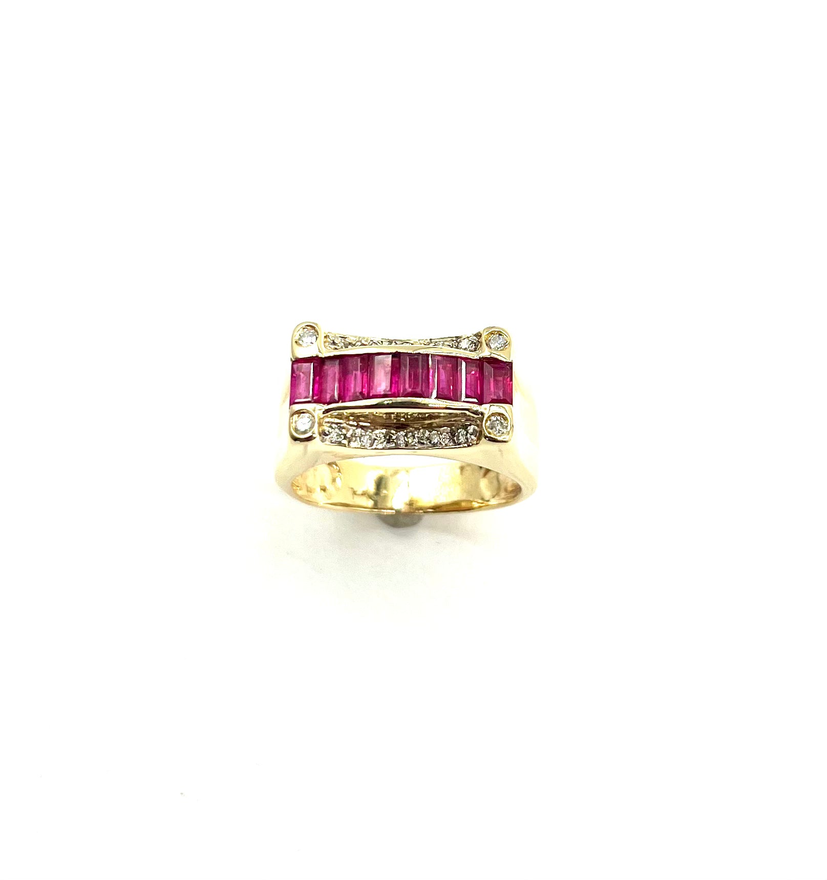 Exquisite Baguette Ruby Channel Ring for Women - Elegant Vintage Jewelry Gift for Anniversary, Engagement & Special Occasions