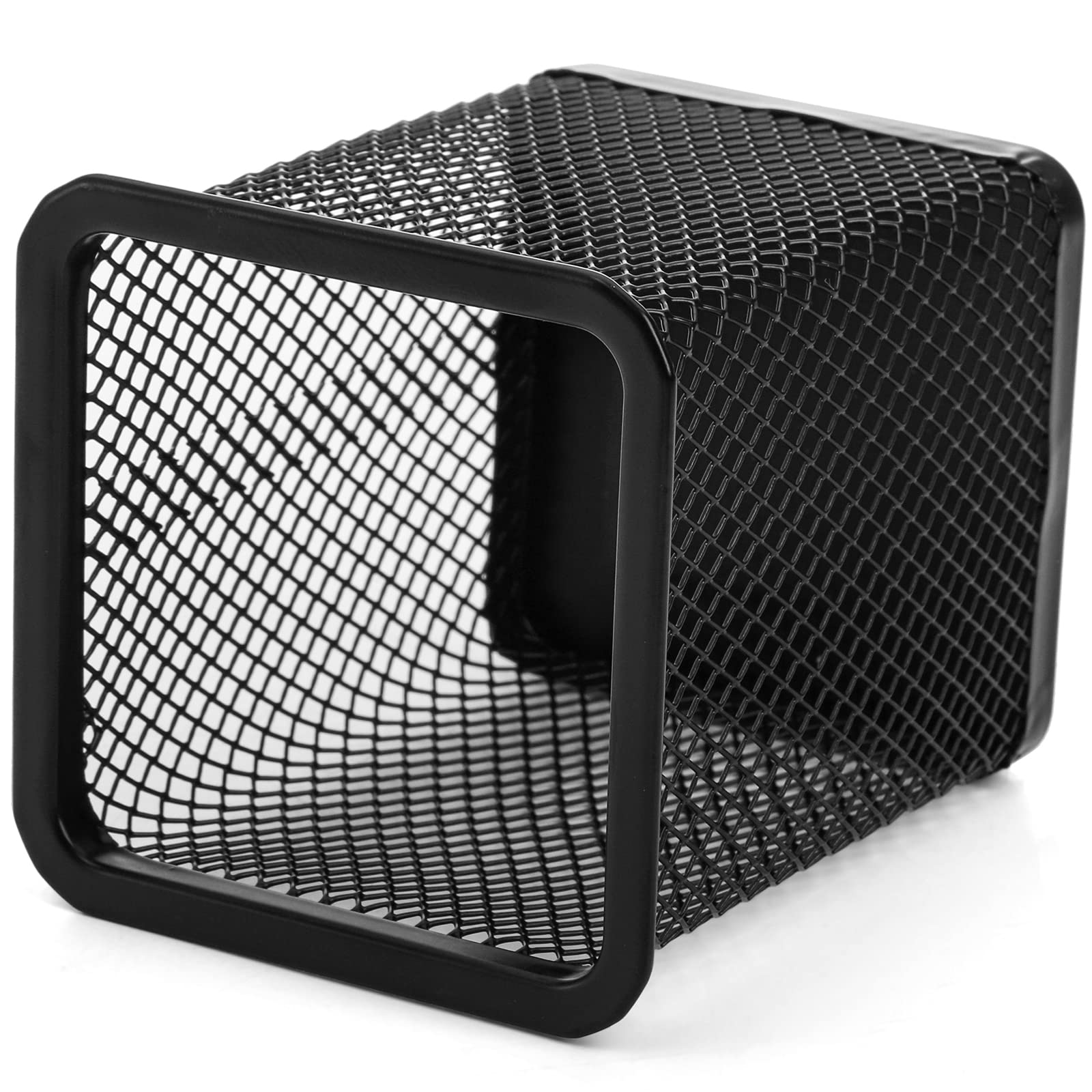 Nicunom 12 Pack Black Metal Pen Holder - Square Mesh Pencil Cup for Desk Organization | Office Supplies, School & Home Use