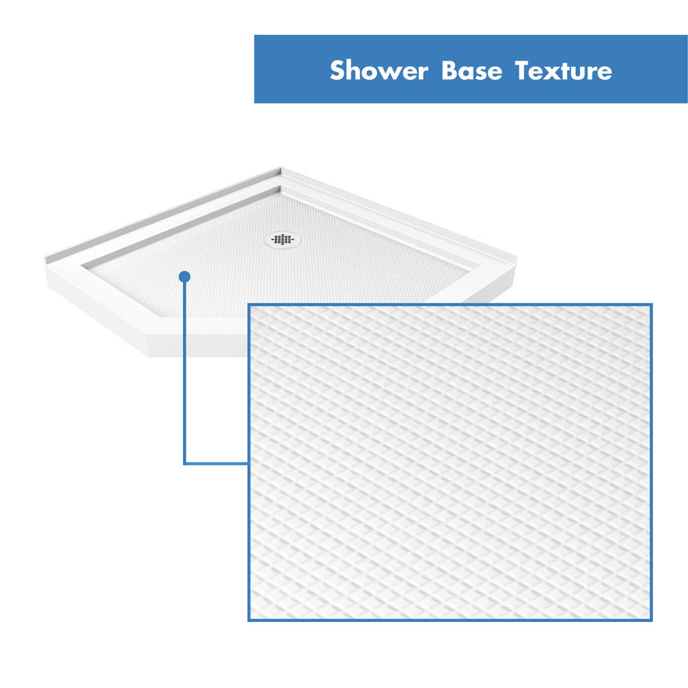 DreamLine 42x42x75.6 Inch Neo Angle Shower Base with QWALL 2 Acrylic Backwall Kit - Slim Design for Small Bathrooms, Easy Installation Shower System for Modern Homes