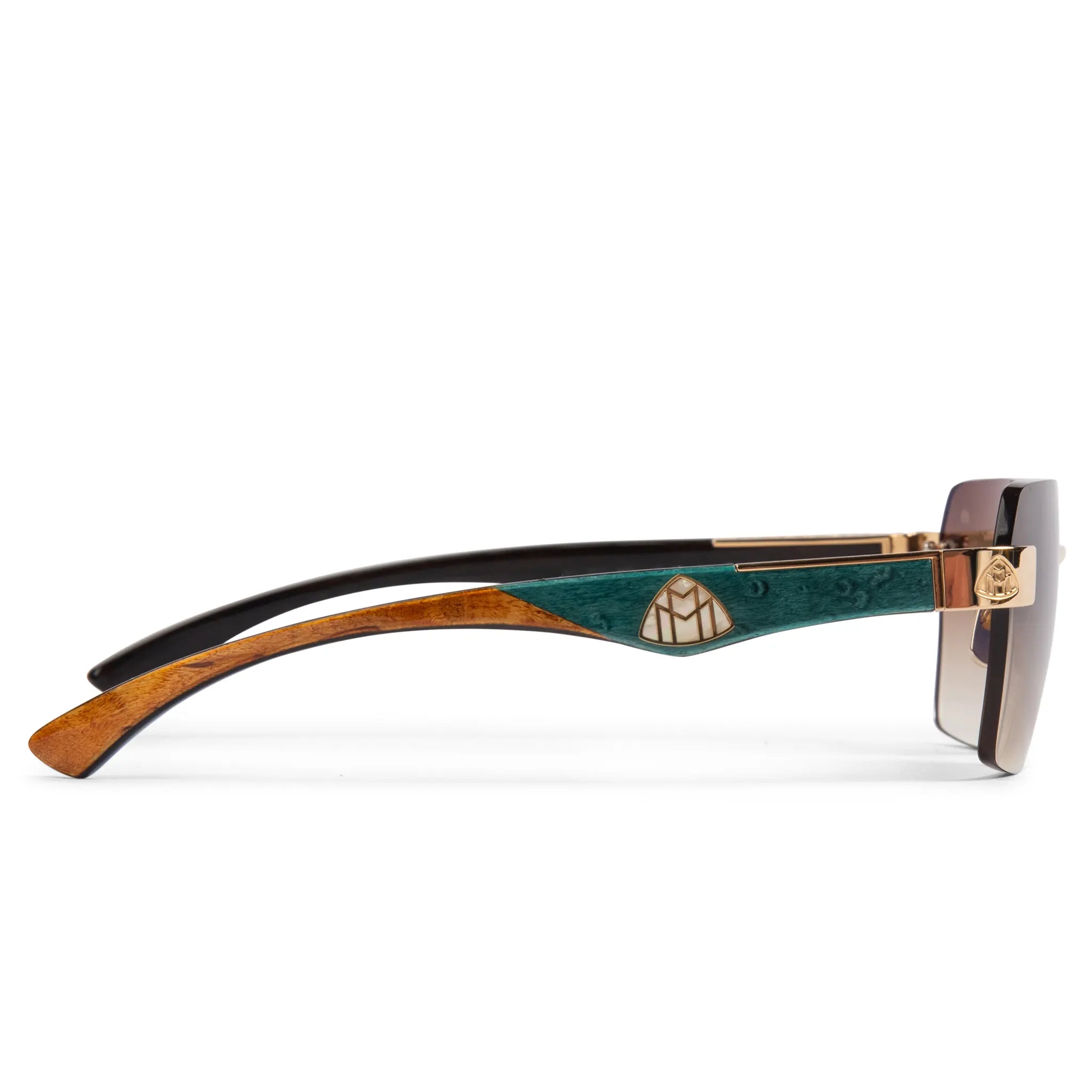 Maybach Eyewear The Magic I MG WDE M09 Gold Brown Polarized Sunglasses for Men - Luxury Designer Shades for Driving, Travel & Outdoor Activities