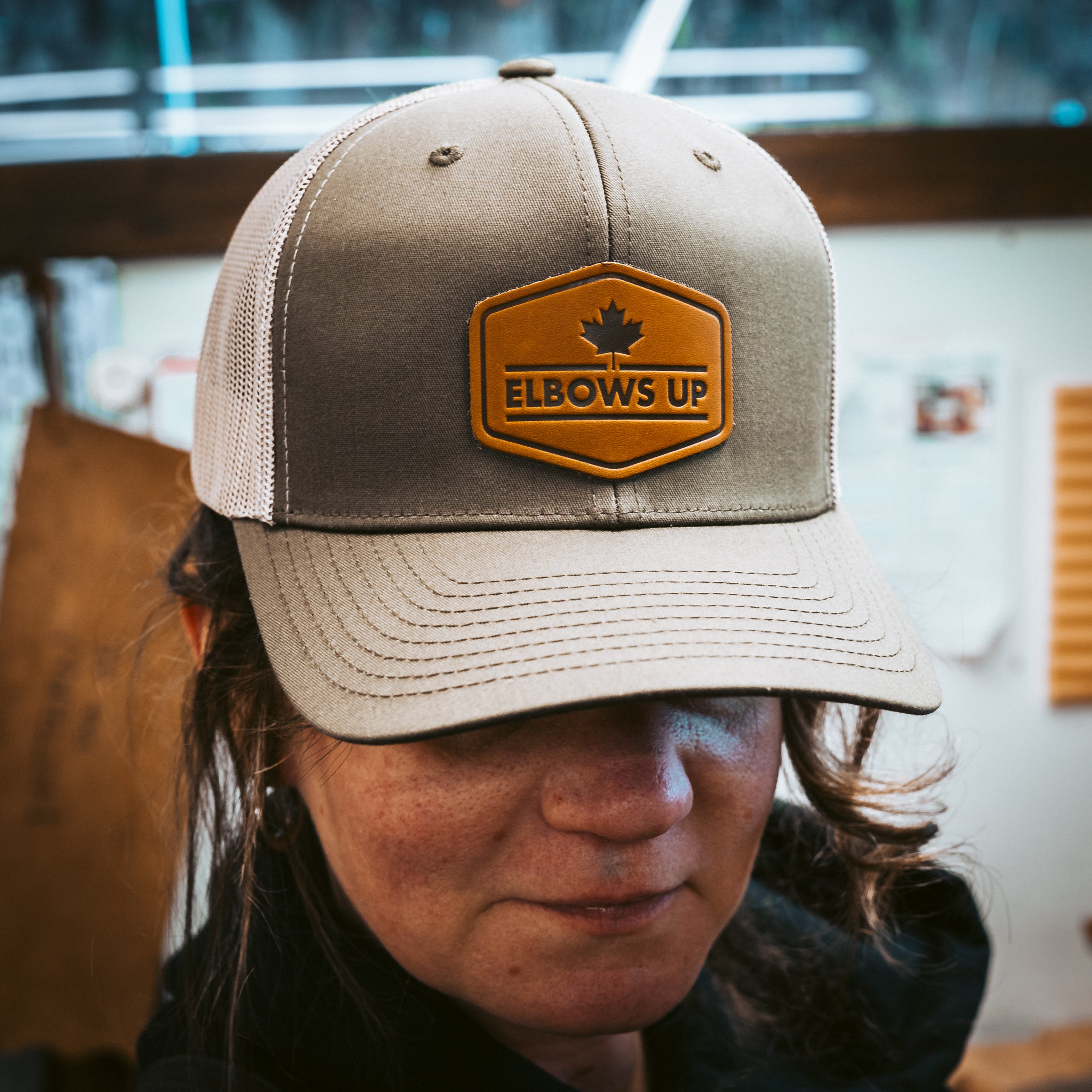 Elbows Up Trucker Hat - Adjustable Snapback Cap for Men & Women - Perfect for Outdoor Activities, Sports, and Casual Wear