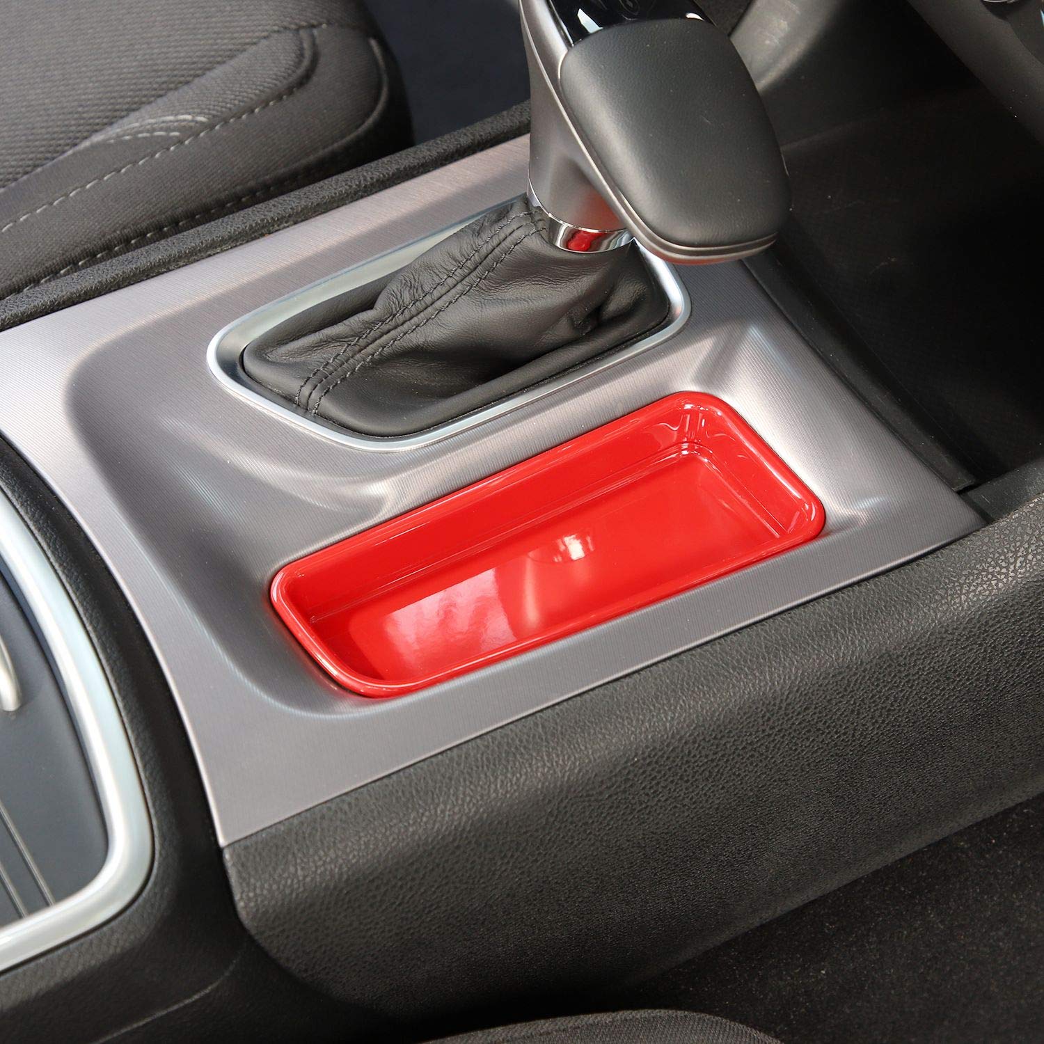 2015-2019 Dodge Charger Center Console Gear Shift Storage Trim Panel - ABS Red 2pcs Voodonala Accessory for Enhanced Interior Organization & Style - Perfect for Car Enthusiasts & Daily Commuters