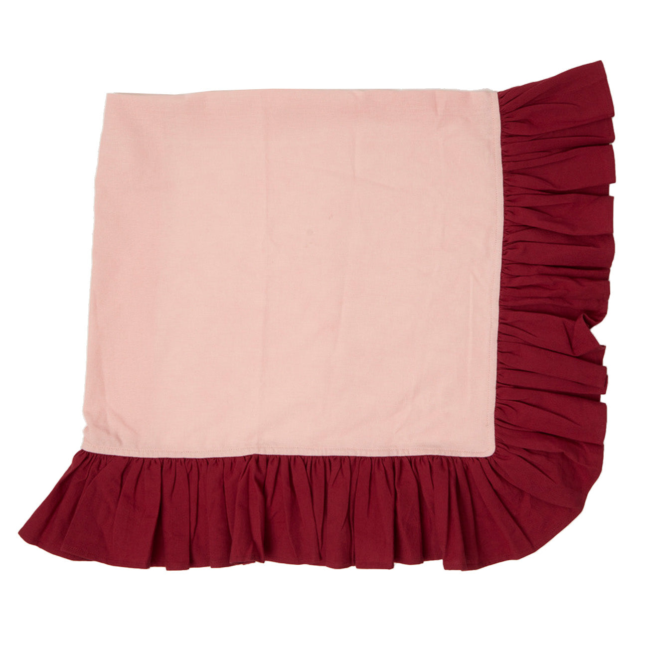 Elegant Burgundy Rose Tablecloth with Frill Trim - Perfect for Dining Room Decor, Wedding Receptions & Holiday Parties