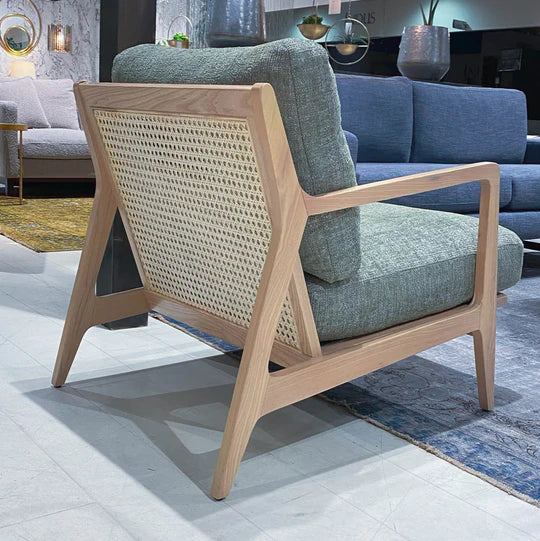 Lawrence Armchair in Sage Green - Modern Upholstered Living Room Chair for Home & Office (1 in Stock) - Perfect for Reading Nooks, Cozy Corners & Small Spaces