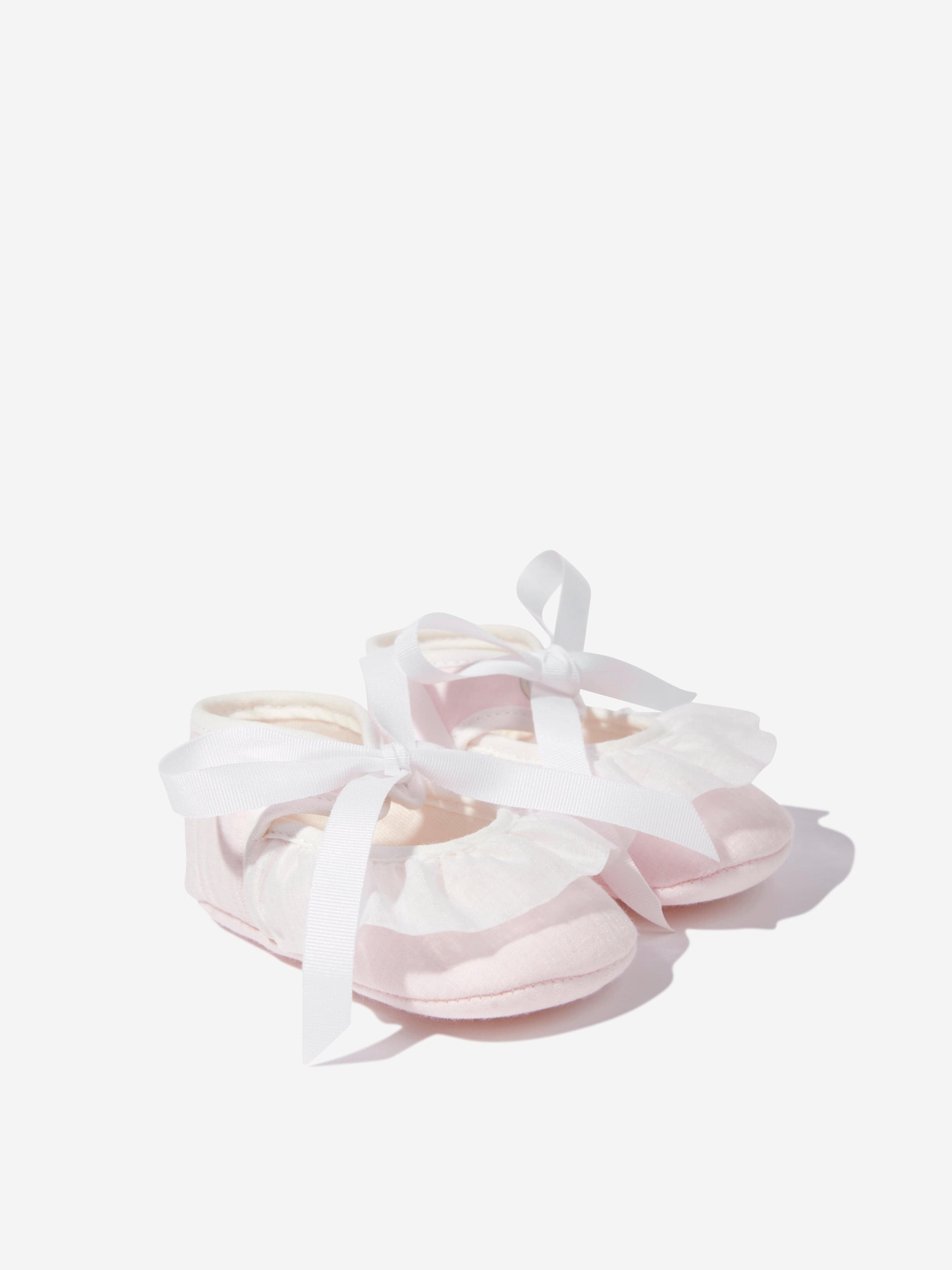 Baby Girls Pink Ruffle Pre-Walker Shoes - Soft & Comfortable First Walking Shoes for Infants & Toddlers - Perfect for Special Occasions, Photo Shoots & Everyday Wear