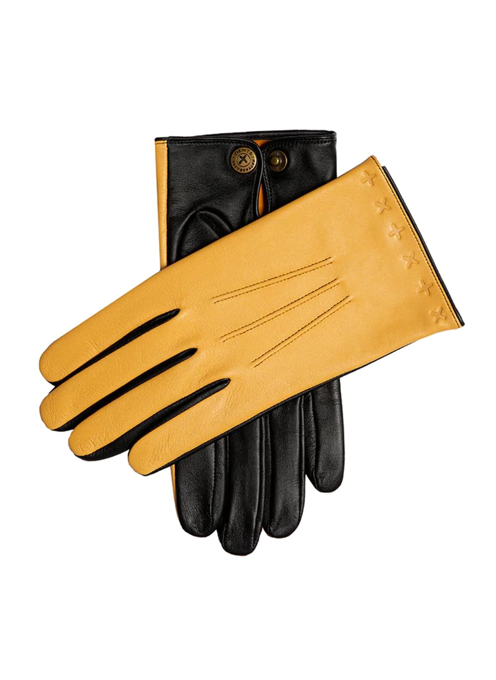 Dents Men's The Suited Racer Lando Touchscreen Leather Gloves - Cork/Black | Winter Driving & Outdoor Activities | Cold Weather Accessories for Smartphone Use