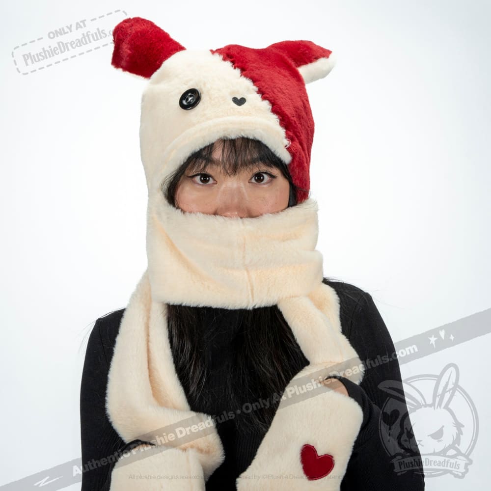 Scoodie Dreadful Love Rabbit Scarf Hoodie - Cozy Winter Wear for Women | Cute Animal Print Fashion Accessory | Perfect for Cold Weather, Outdoor Activities & Casual Style